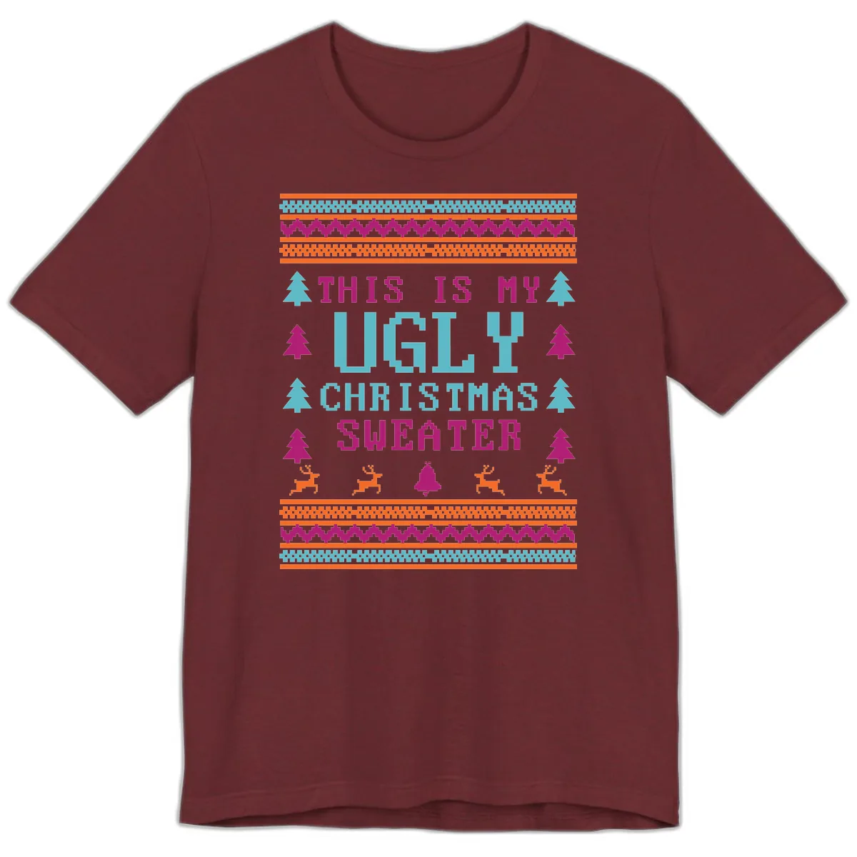 This Is My Ugly Christmas Sweater Premium T-Shirt in Heather Cardinal