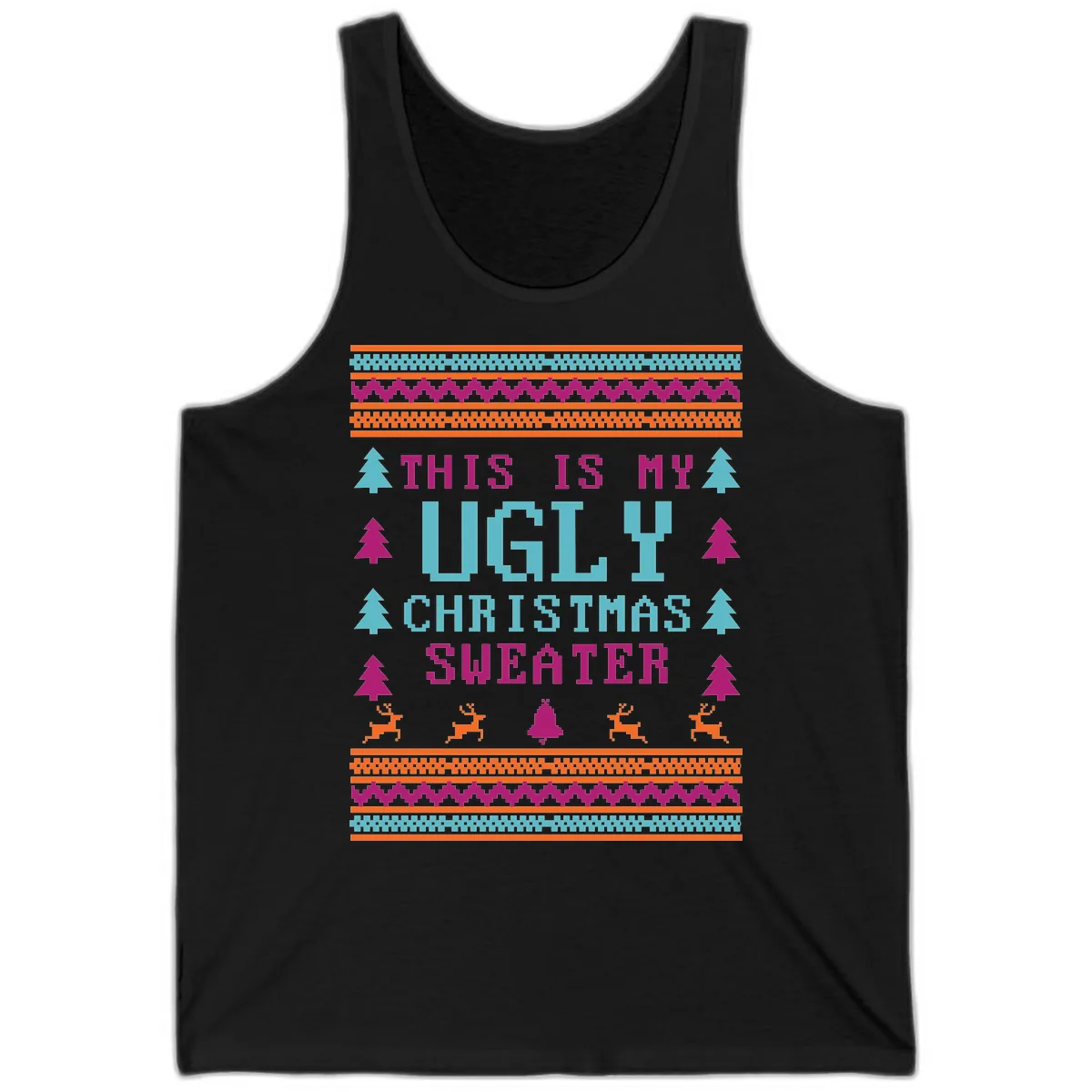 This Is My Ugly Christmas Sweater Tank in Black