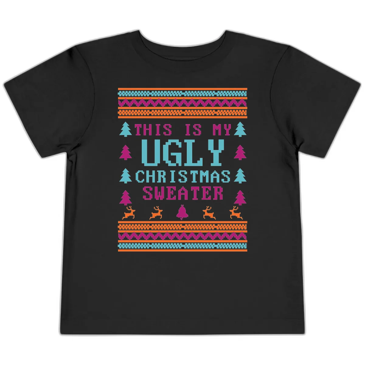 This Is My Ugly Christmas Sweater Toddler T-Shirt in Black