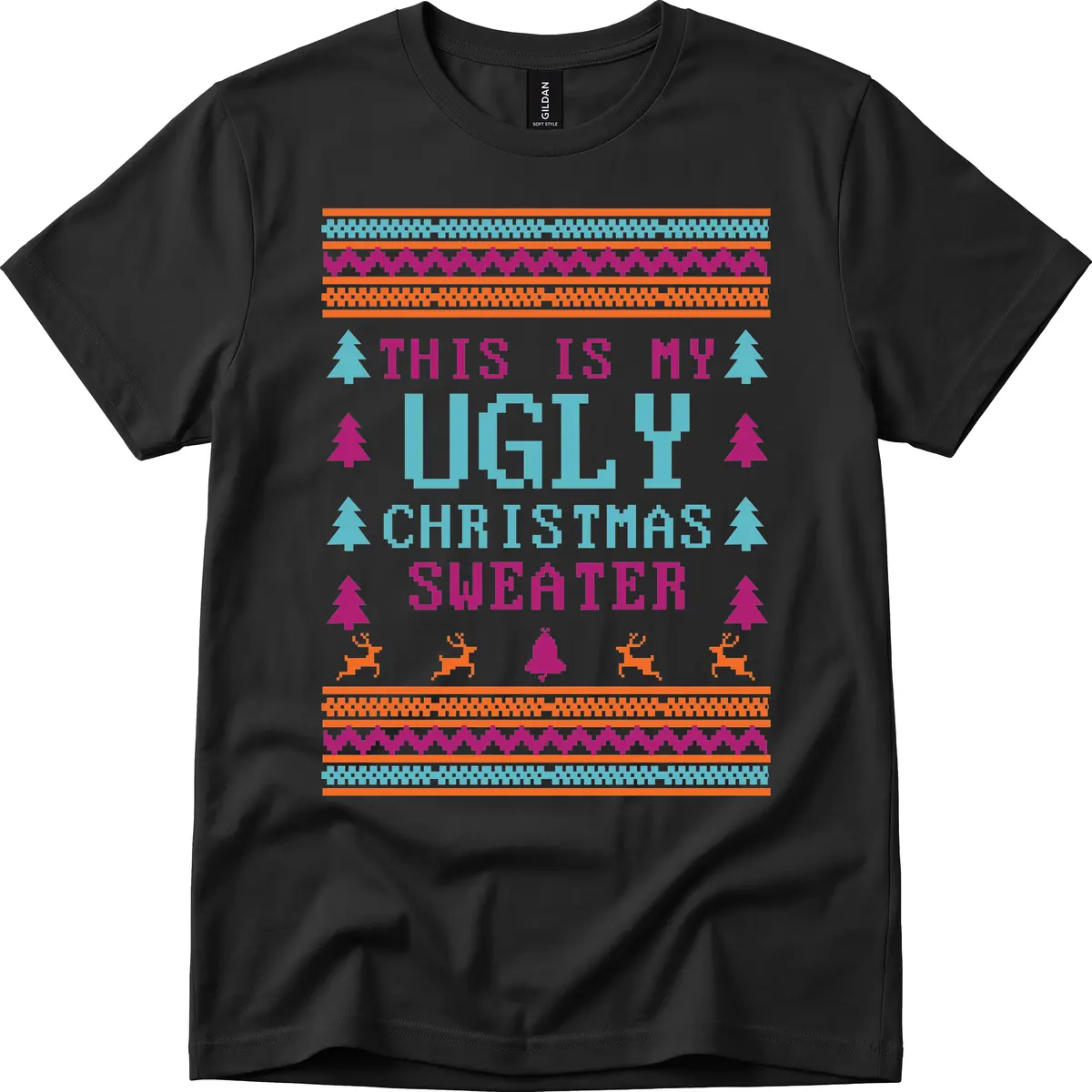 This Is My Ugly Christmas Sweater T-Shirt in Black