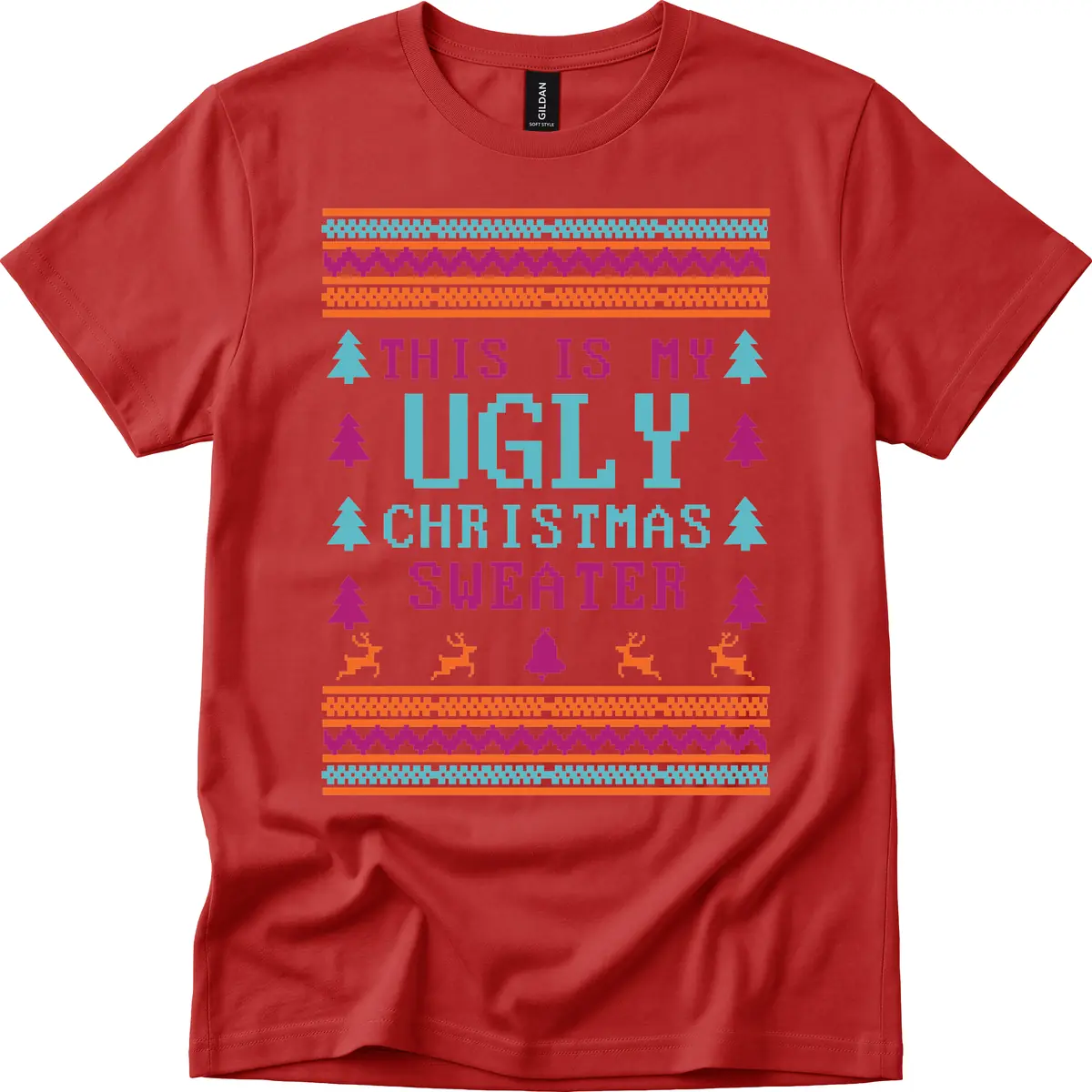 This Is My Ugly Christmas Sweater T-Shirt in Red
