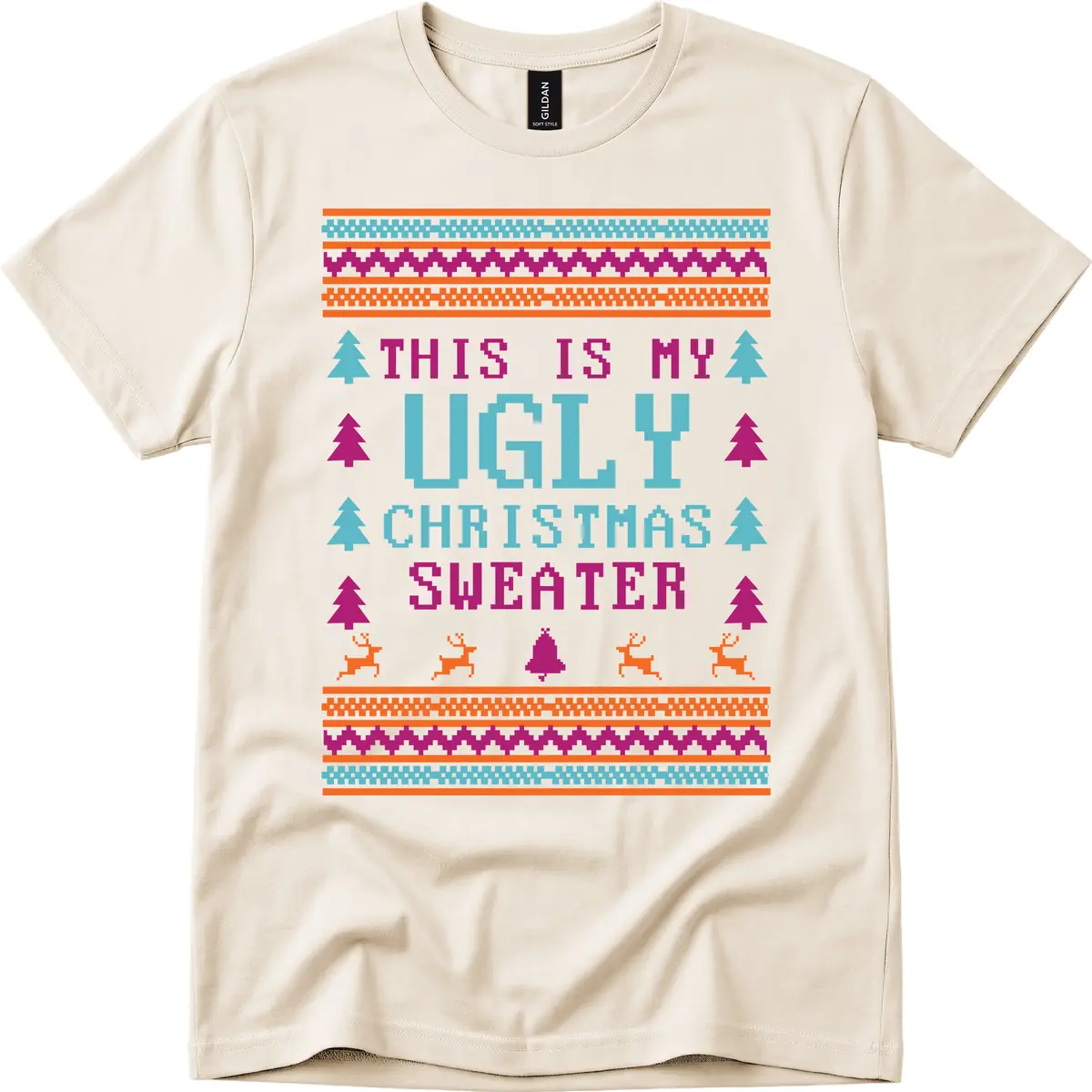 This Is My Ugly Christmas Sweater T-Shirt in Natural