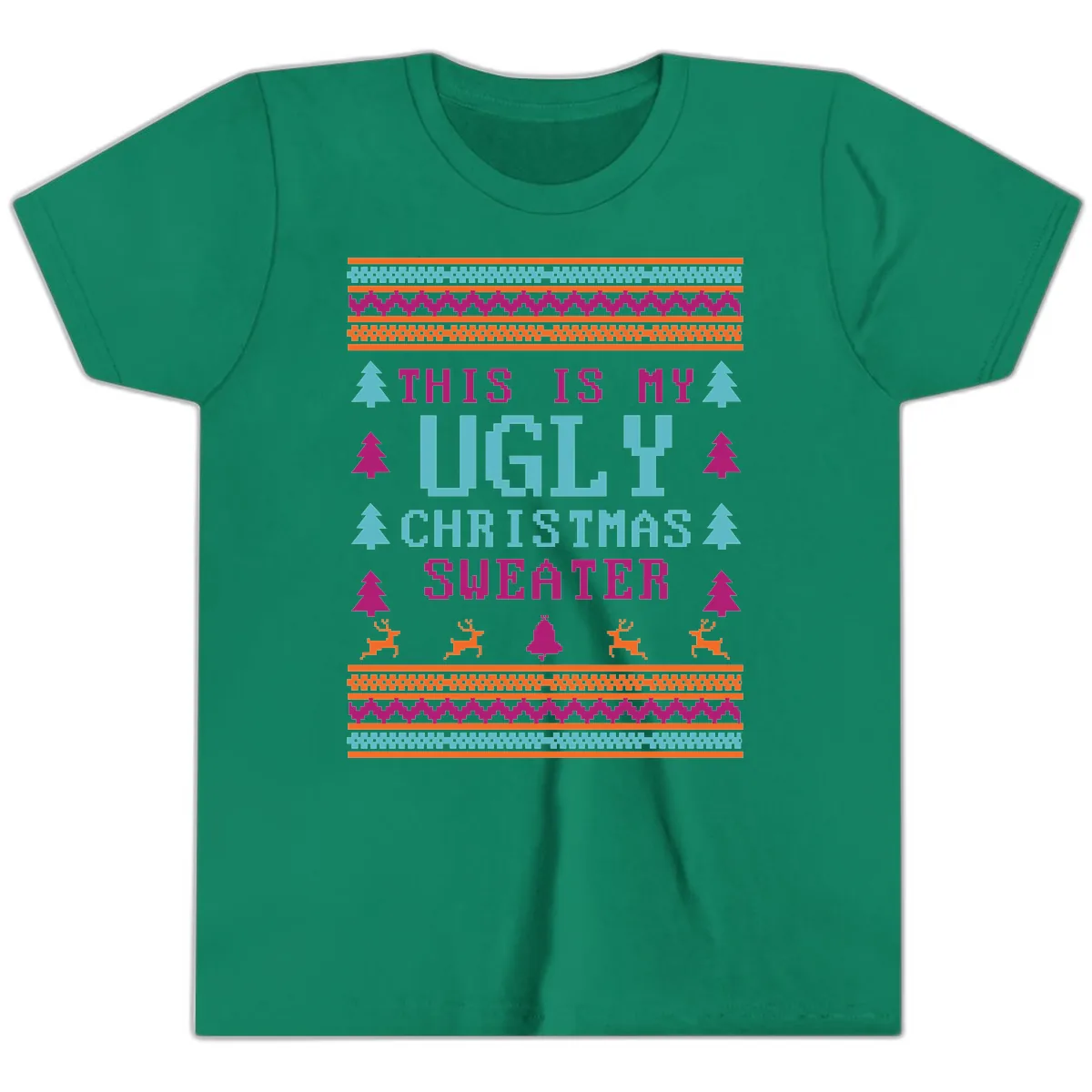 This Is My Ugly Christmas Sweater Youth T-Shirt in Kelly