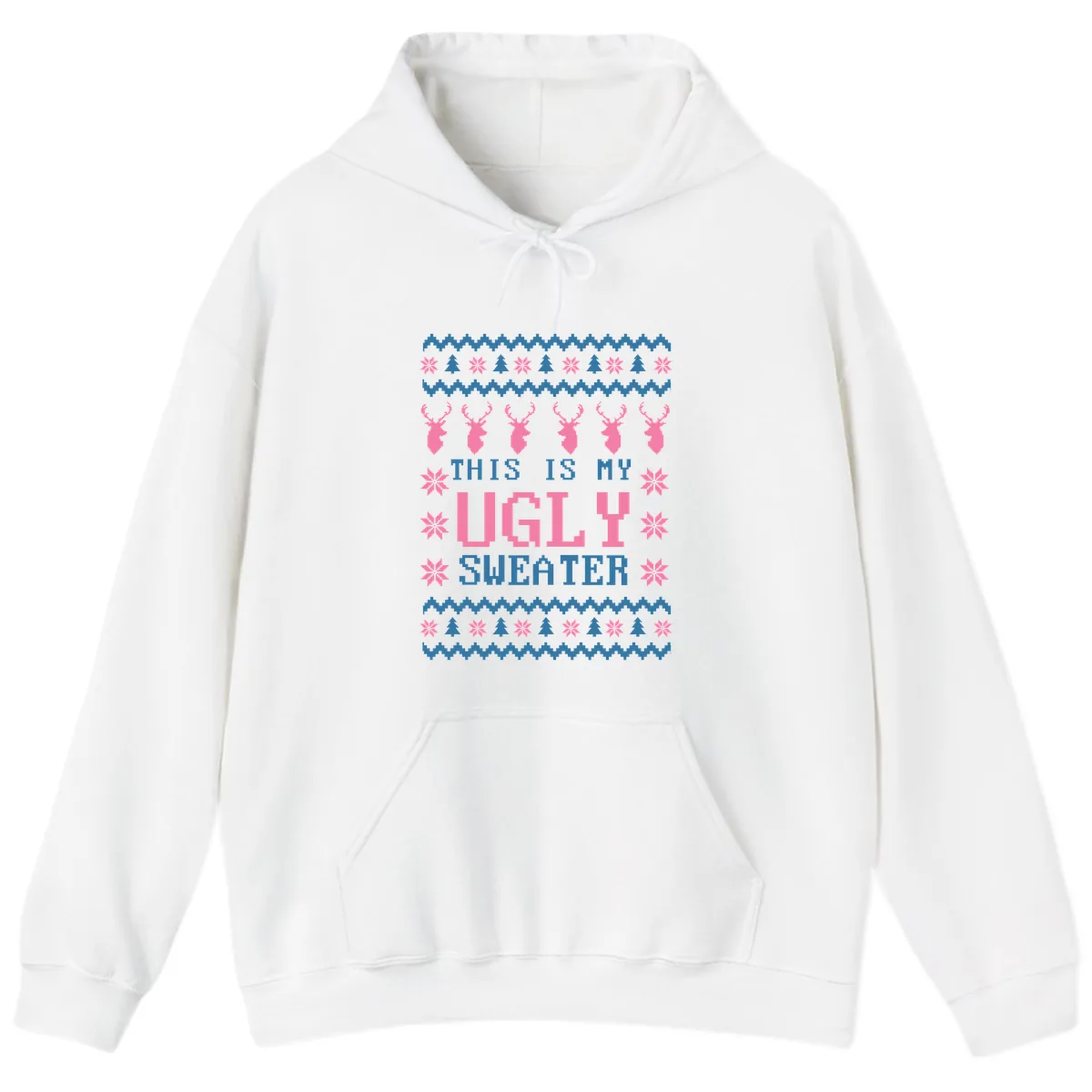 My Ugly Christmas Sweater Party Design Hoodie in White