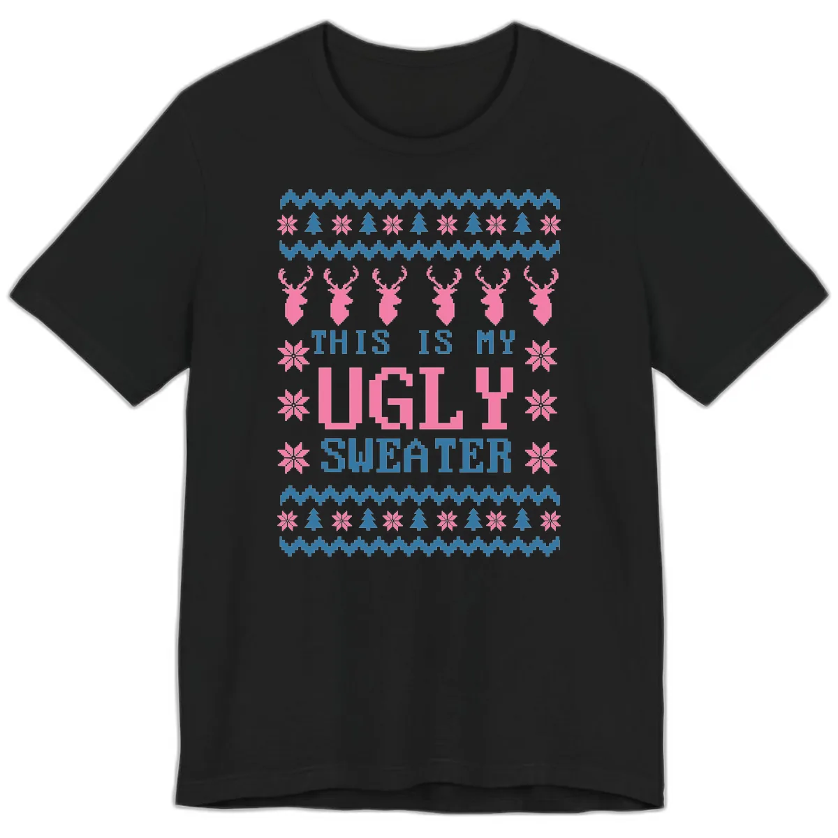 My Ugly Christmas Sweater Party Design Premium T-Shirt in Black