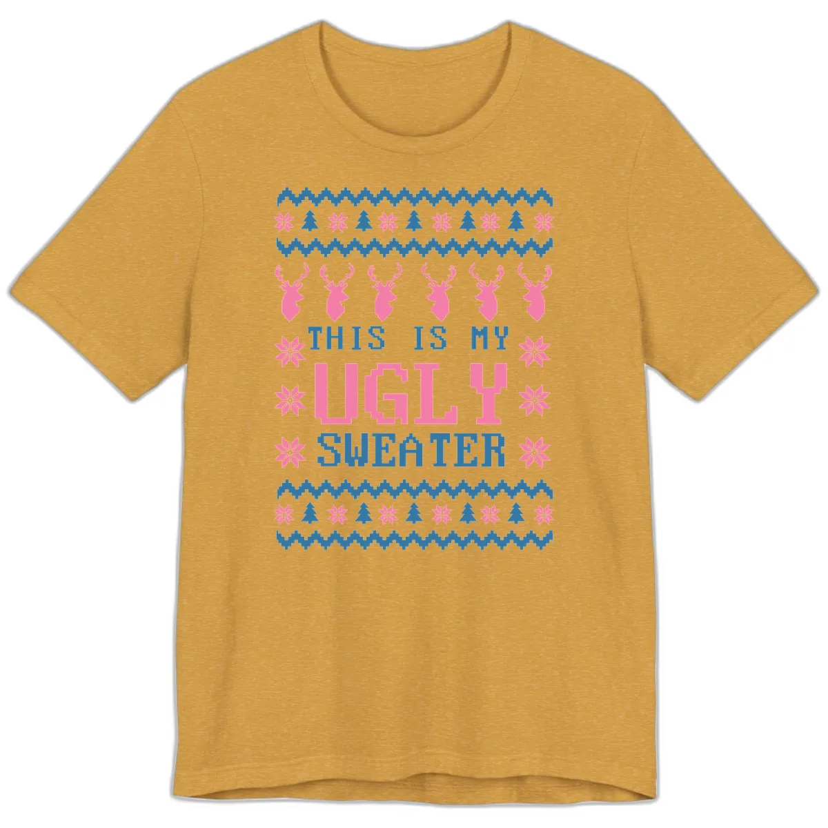 My Ugly Christmas Sweater Party Design Premium T-Shirt in Heather Mustard