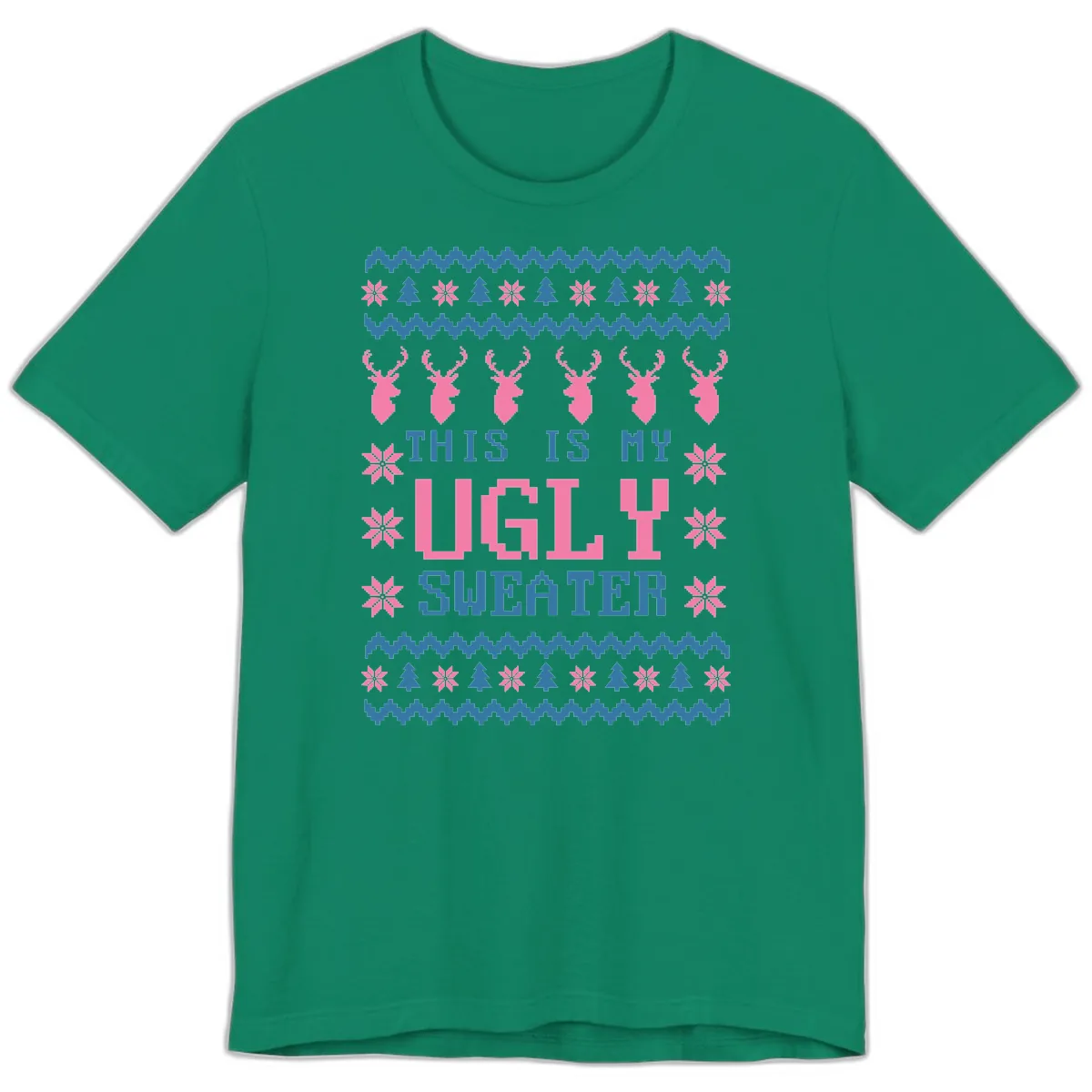 My Ugly Christmas Sweater Party Design Premium T-Shirt in Kelly