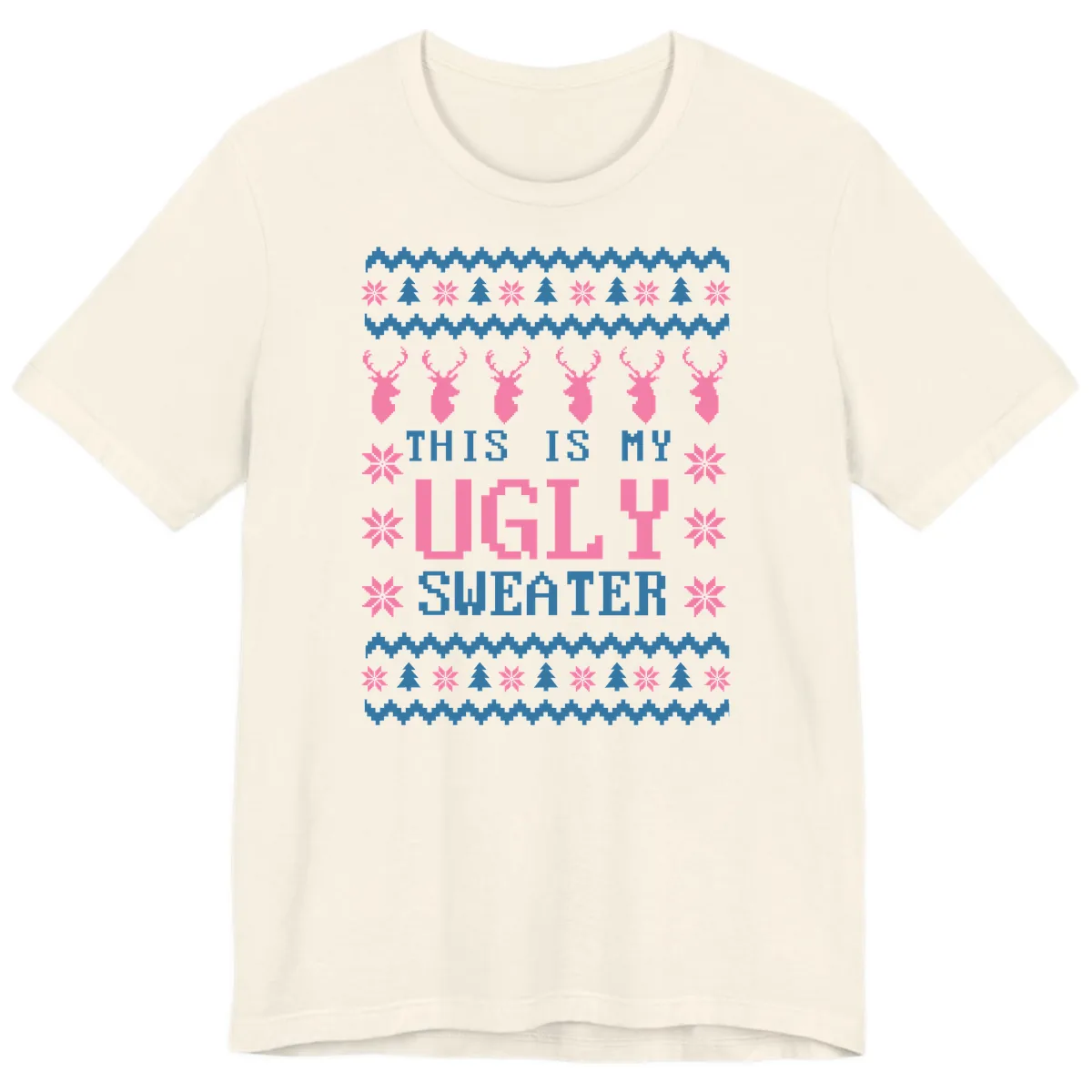 My Ugly Christmas Sweater Party Design Premium T-Shirt in Natural