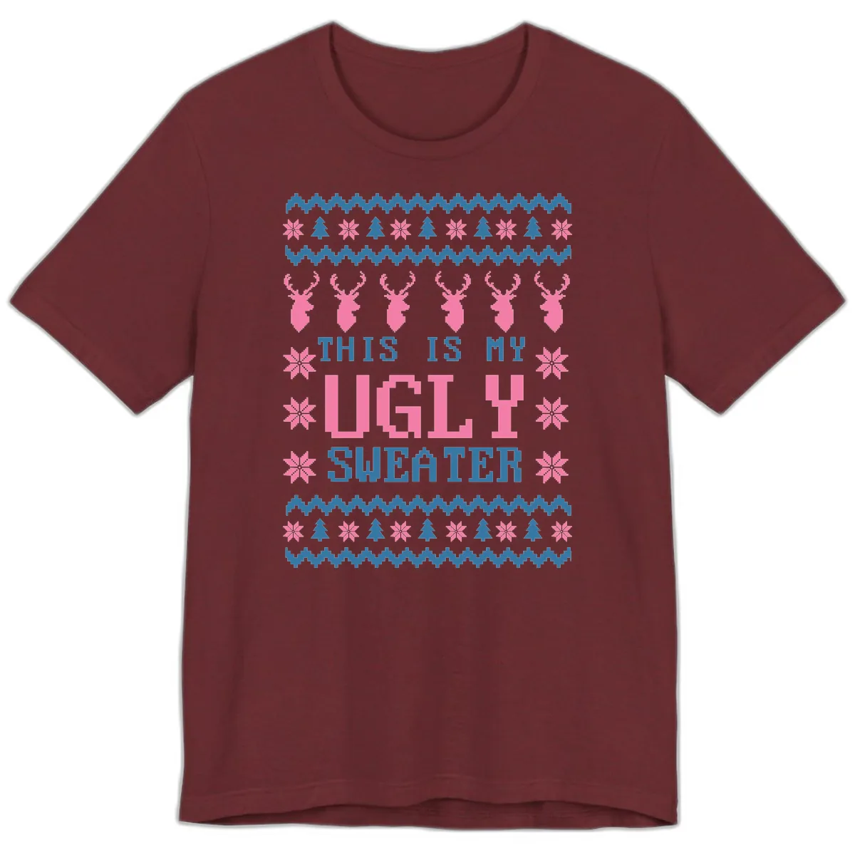 My Ugly Christmas Sweater Party Design Premium T-Shirt in Heather Cardinal