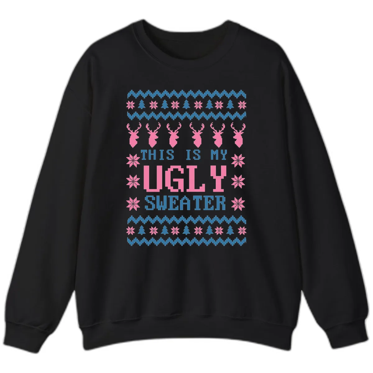 My Ugly Christmas Sweater Party Design Sweatshirt in Black