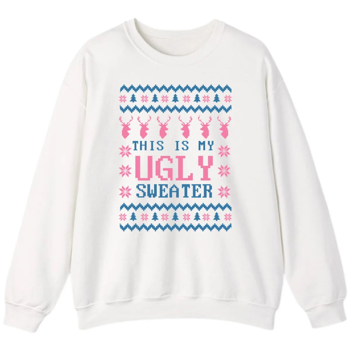 My Ugly Christmas Sweater Party Design Sweatshirt in White