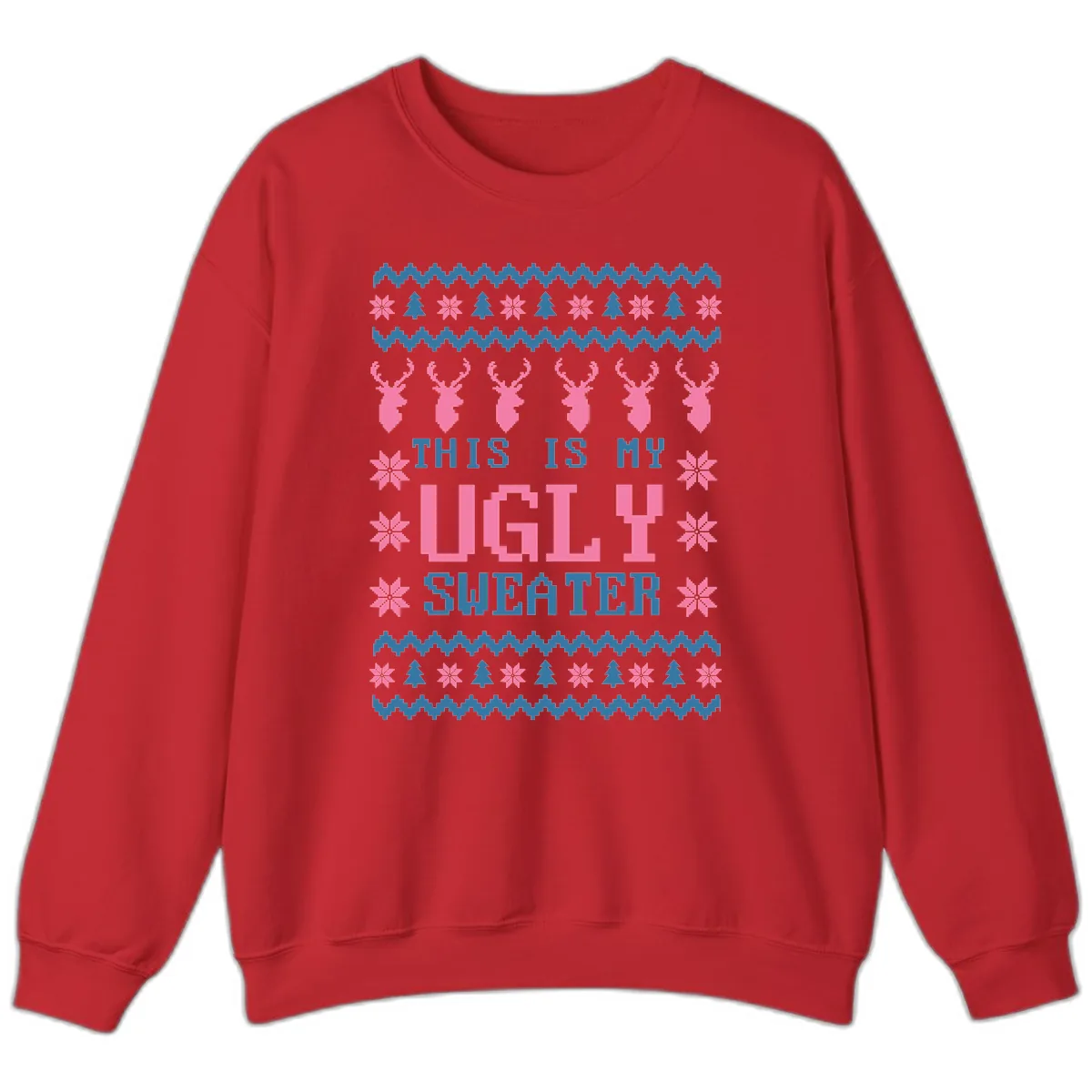 My Ugly Christmas Sweater Party Design Sweatshirt in Red
