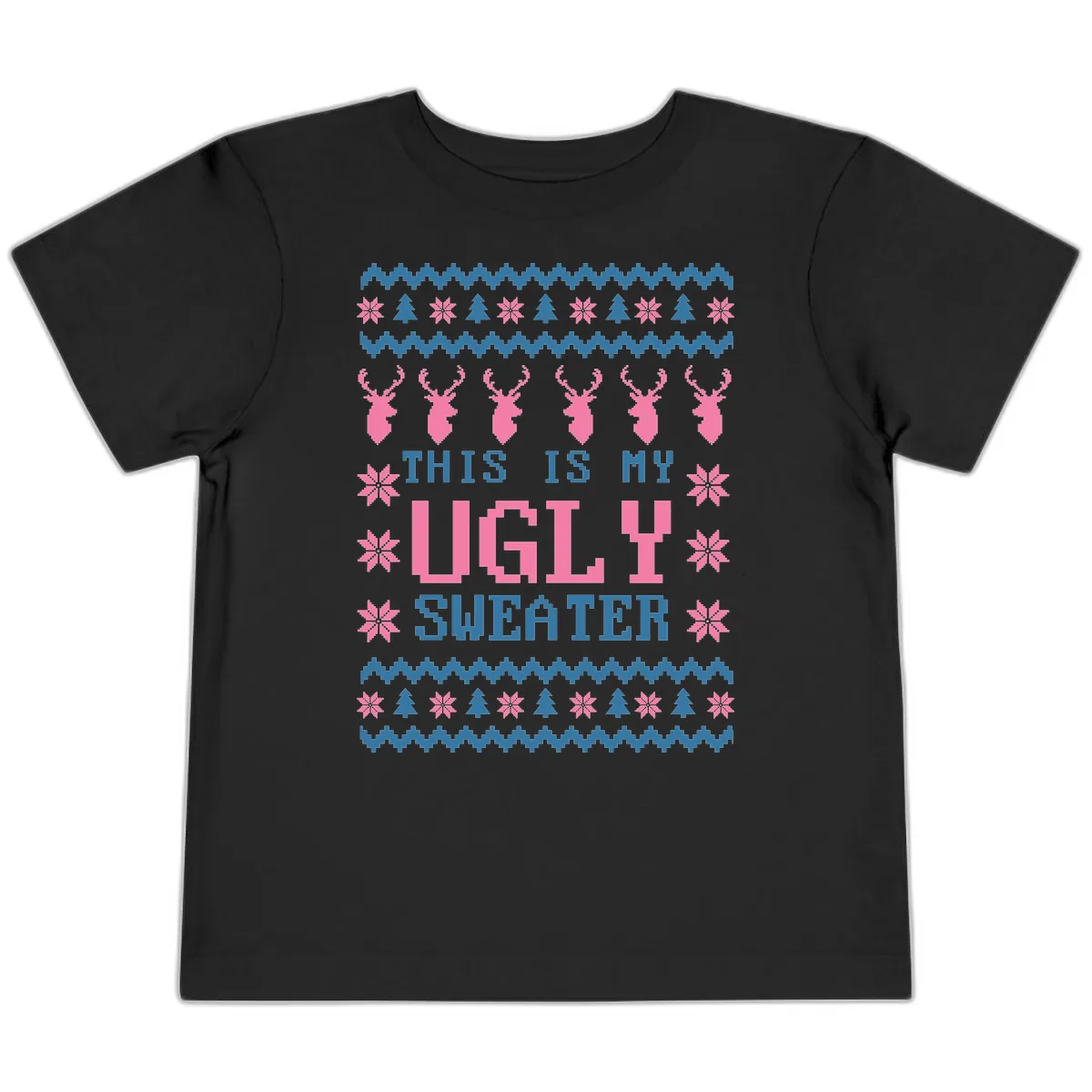 My Ugly Christmas Sweater Party Design Toddler T-Shirt in Black