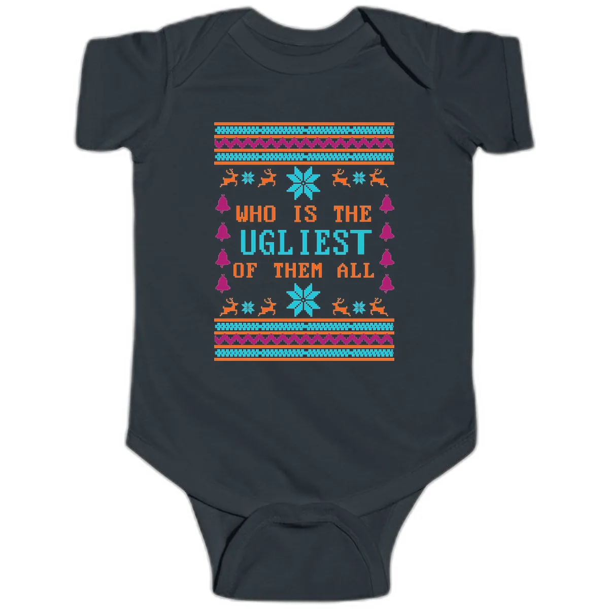 Who Is The Ugliest Of Them All Baby Onesie in Black