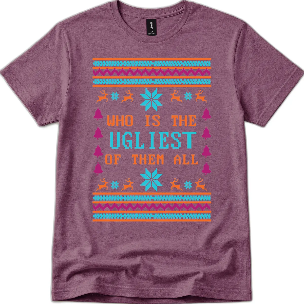 Who Is The Ugliest Of Them All T-Shirt in Heather Maroon