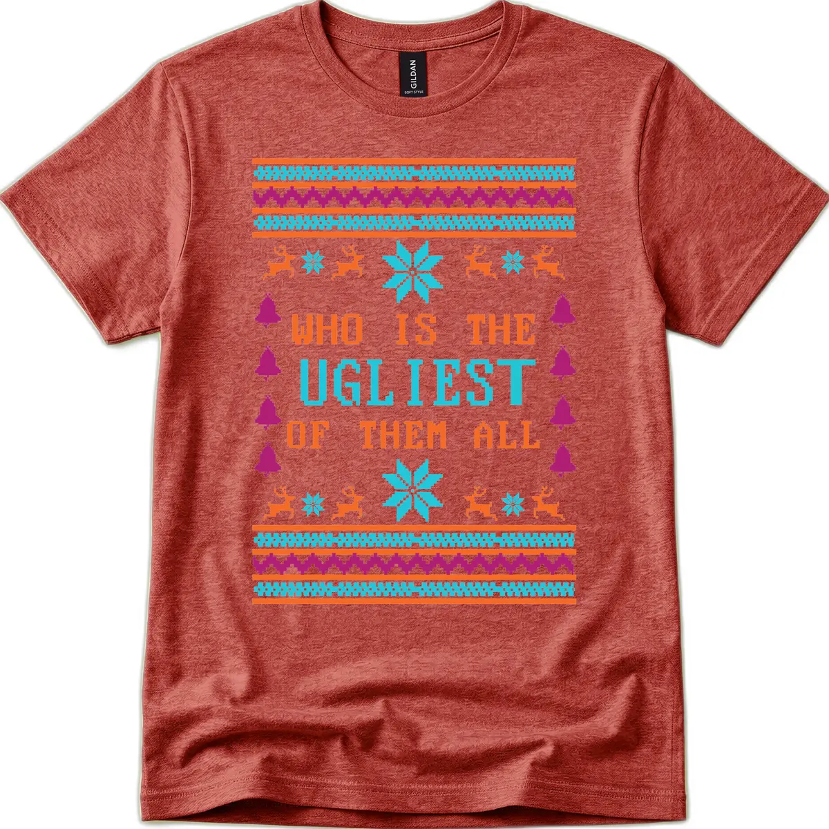 Who Is The Ugliest Of Them All T-Shirt in Heather Cardinal