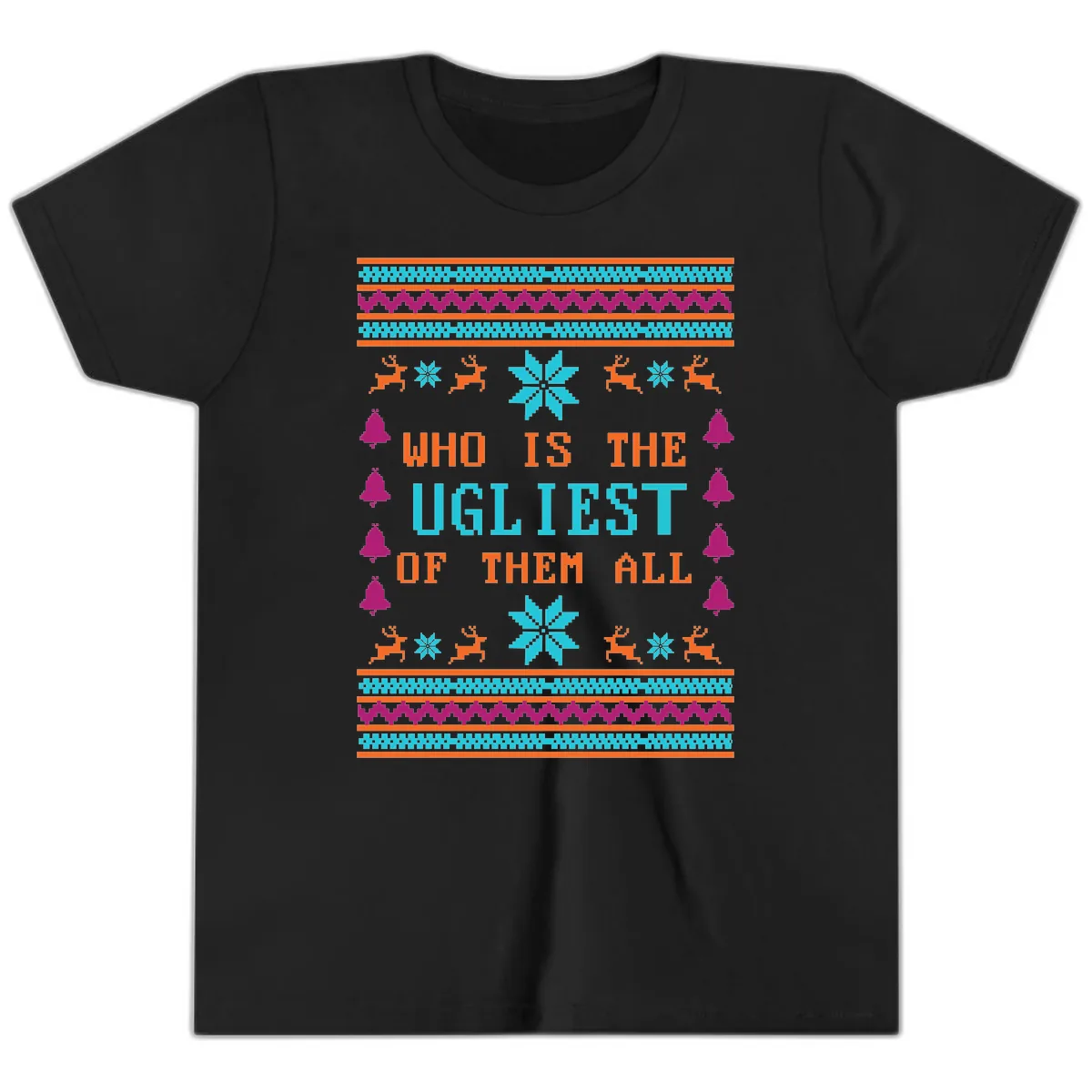 Who Is The Ugliest Of Them All Youth T-Shirt in Black