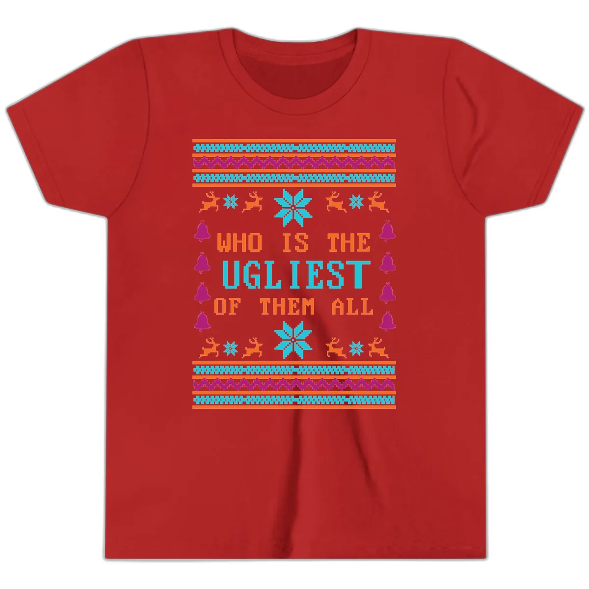 Who Is The Ugliest Of Them All Youth T-Shirt in Red
