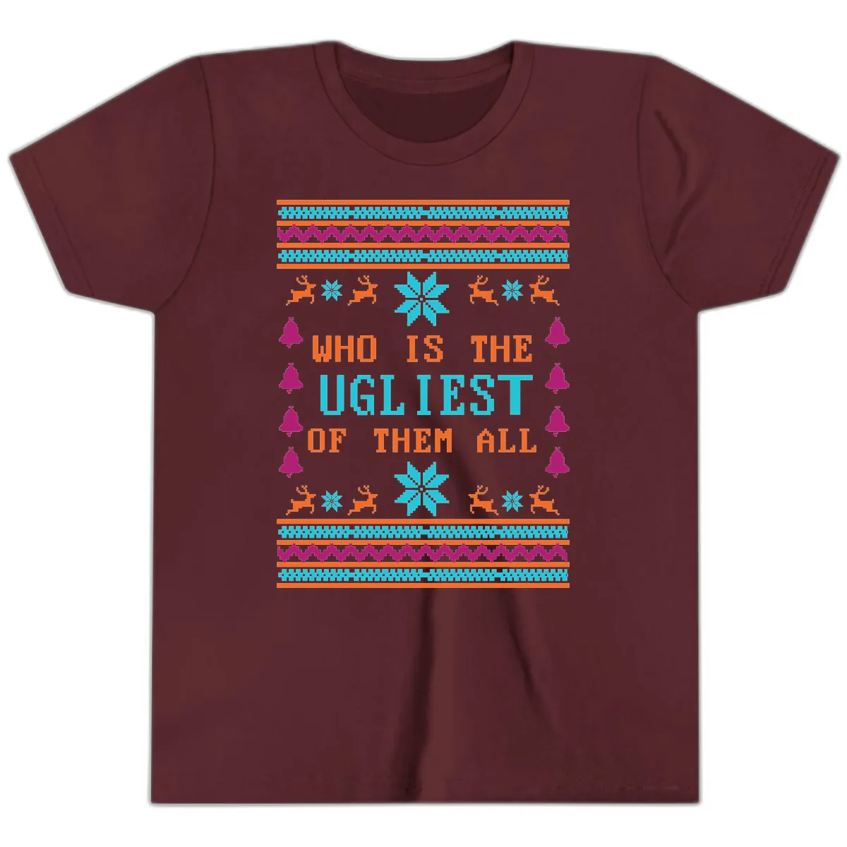 Who Is The Ugliest Of Them All Youth T-Shirt in Maroon