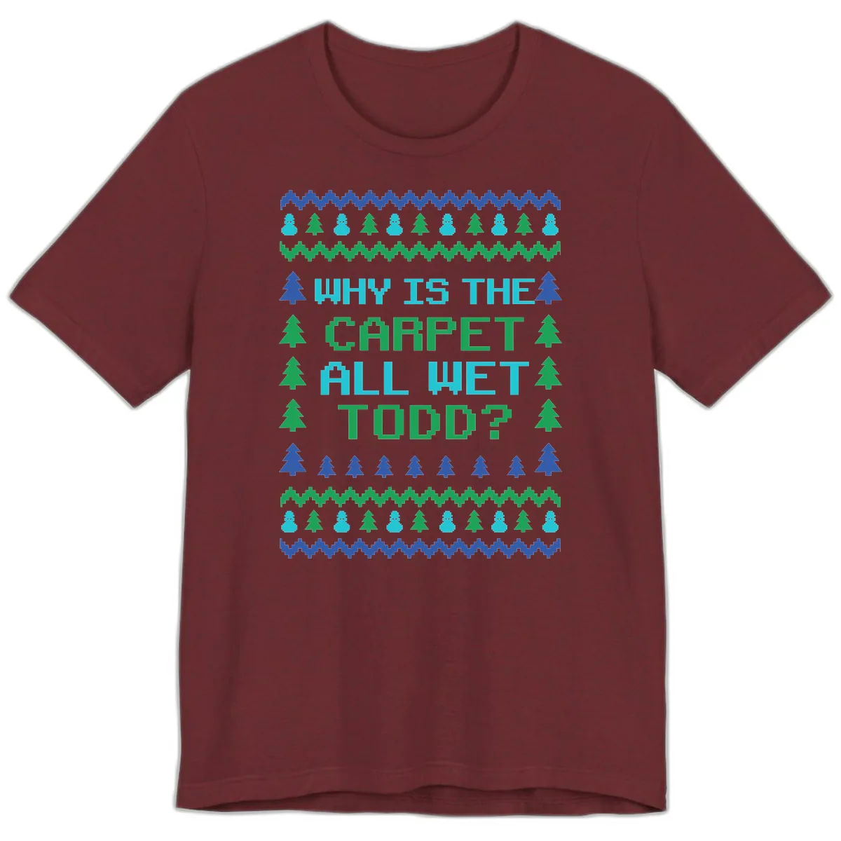 Why Is The Carpet All Wet Todd Premium T-Shirt in Heather Cardinal