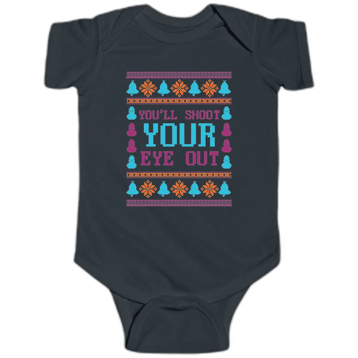 You'll Shoot Your Eye Out Christmas Baby Onesie in Black