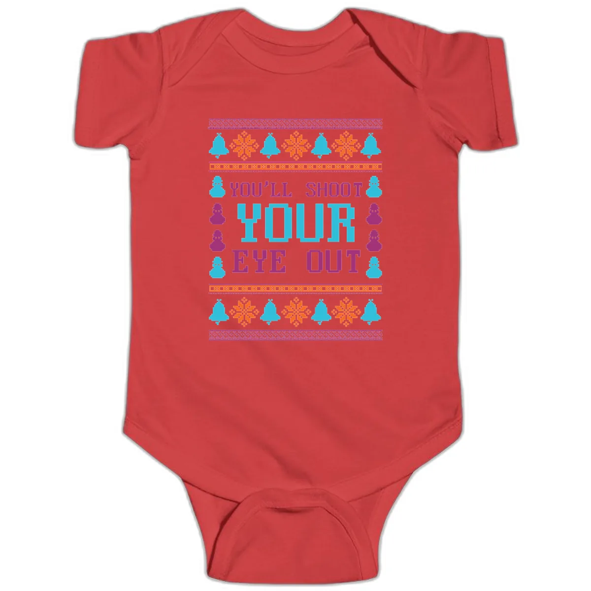 You'll Shoot Your Eye Out Christmas Baby Onesie in Red