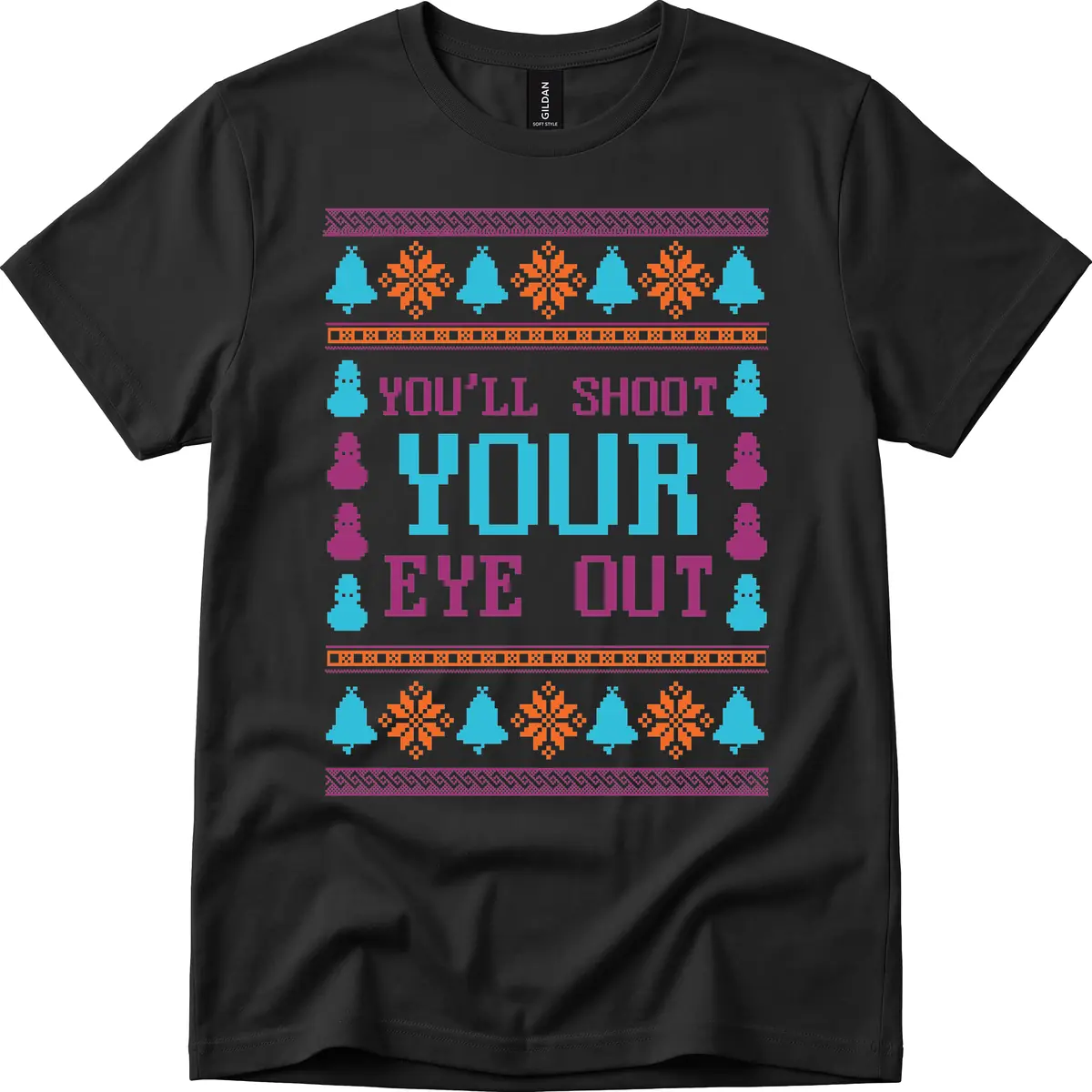 You'll Shoot Your Eye Out Christmas T-Shirt in Black