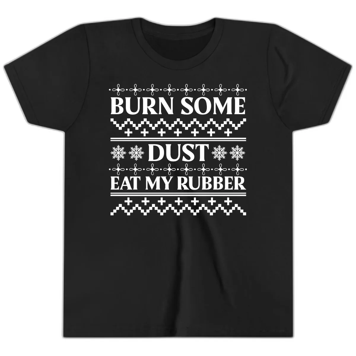 Burn Some Dust Eat My Rubber Youth T-Shirt in Black