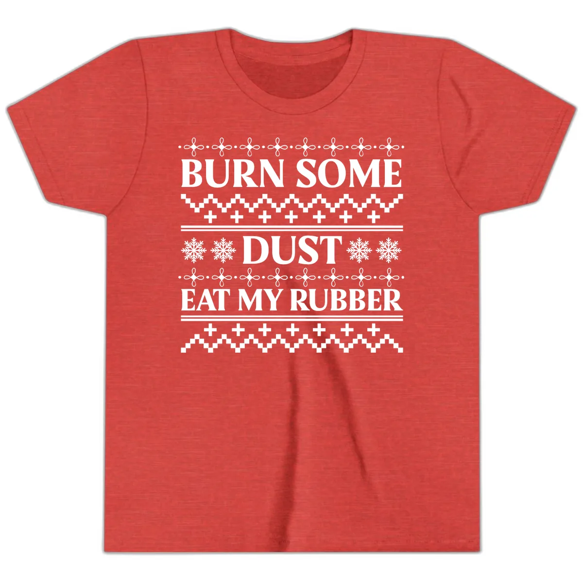 Burn Some Dust Eat My Rubber Youth T-Shirt in Heather Red