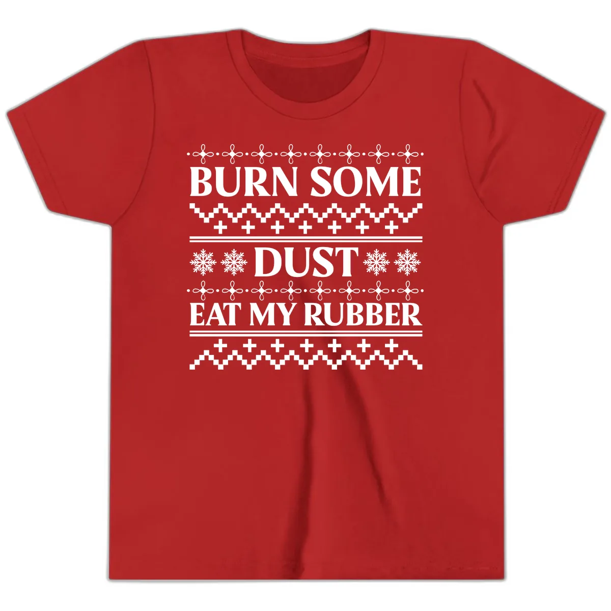 Burn Some Dust Eat My Rubber Youth T-Shirt in Red