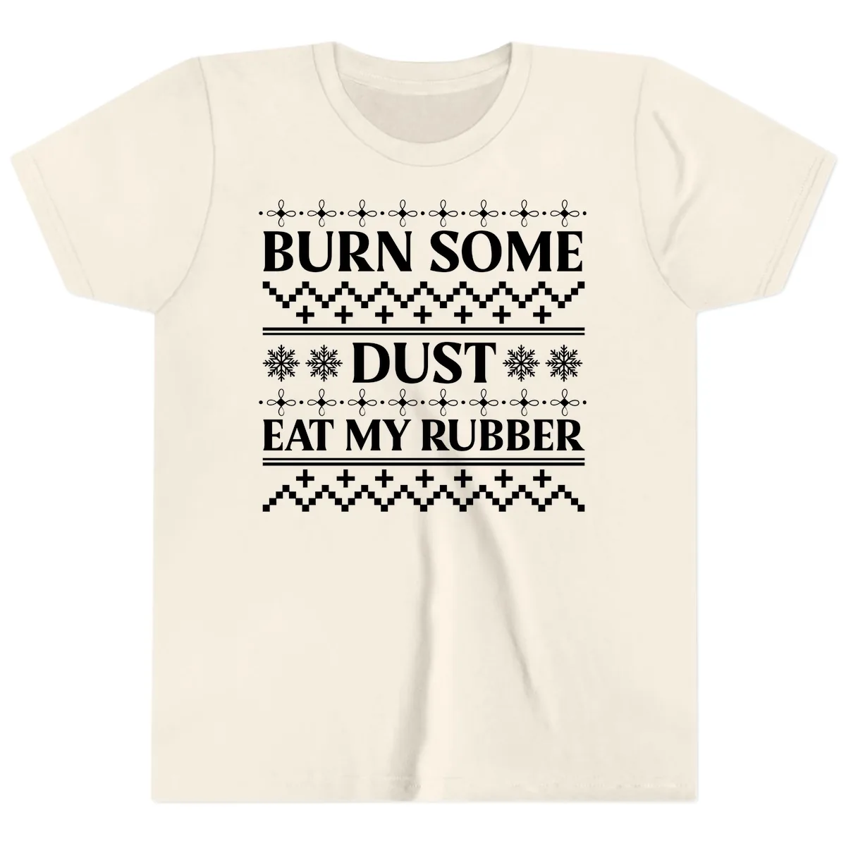 Burn Some Dust Eat My Rubber Youth T-Shirt in Natural
