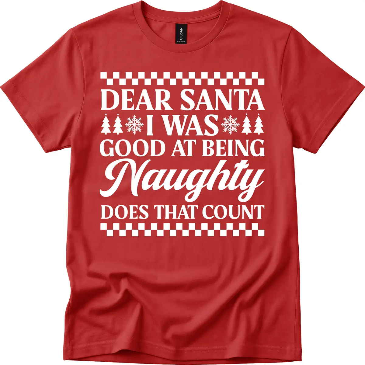 Dear Santa I Was Good At Being Naughty T-Shirt in Red
