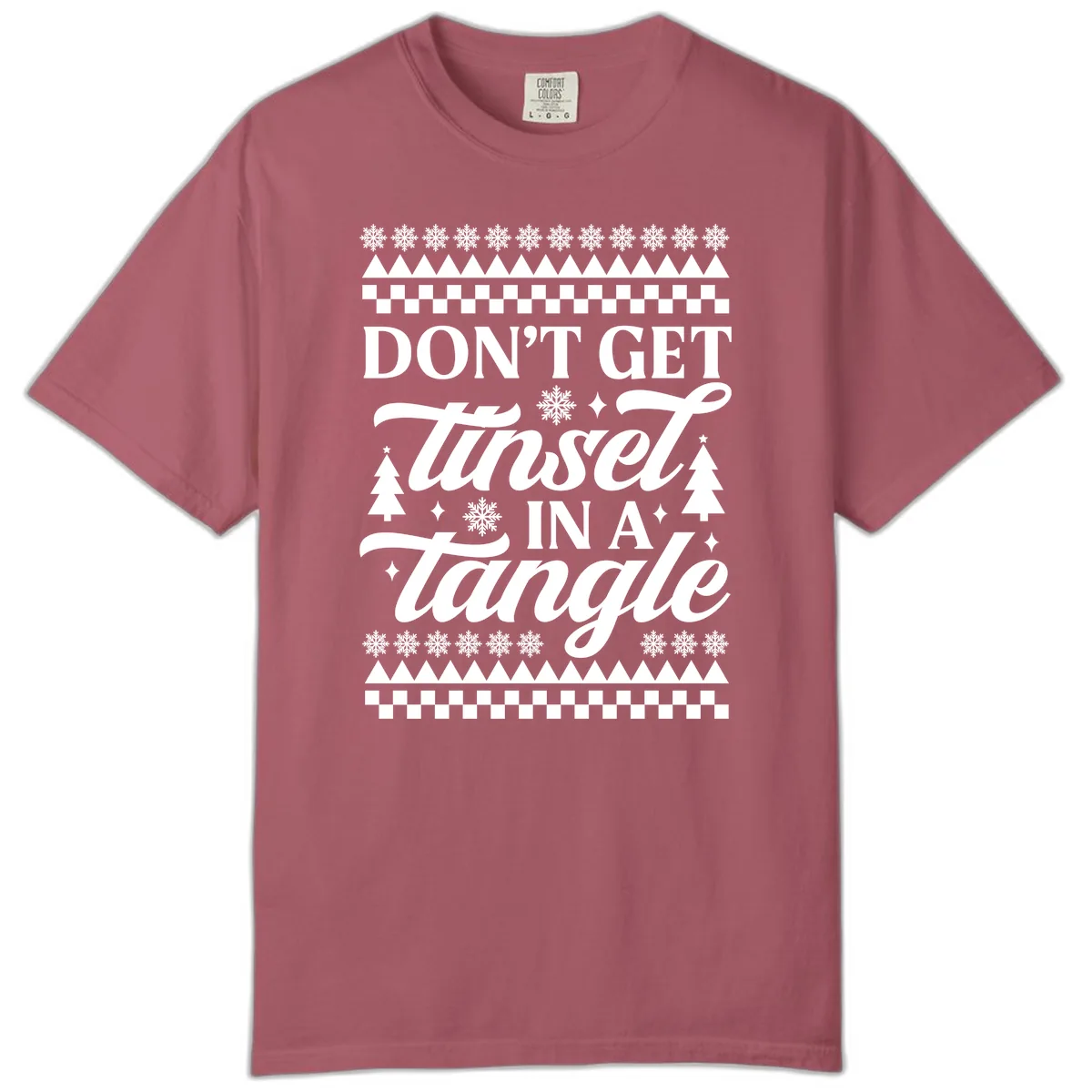 Don't Get Tinsel In A Tangle Comfort Color in Crimson