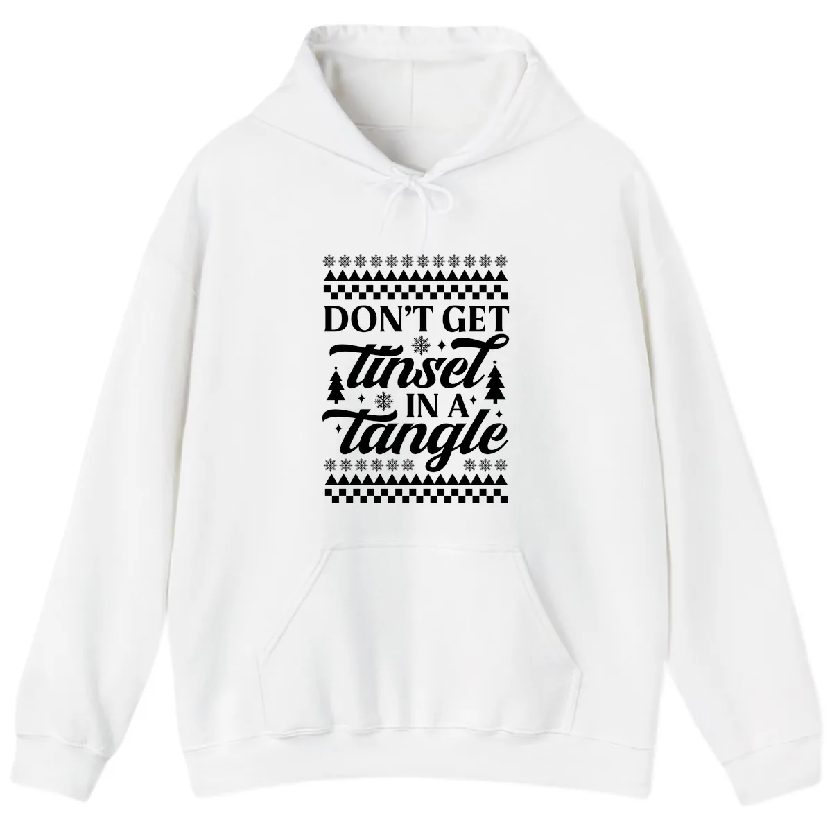 Don't Get Tinsel In A Tangle Hoodie in White