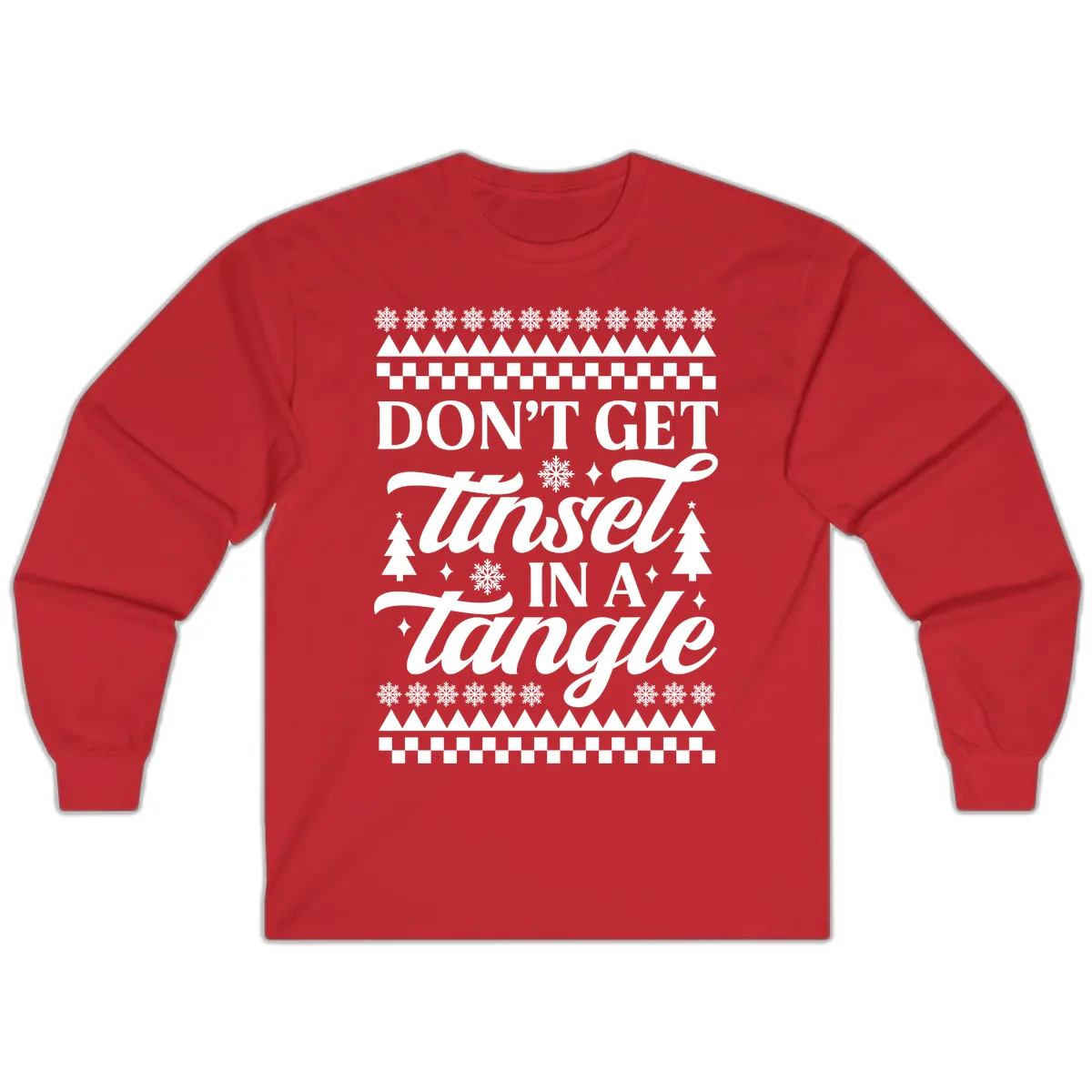 Don't Get Tinsel In A Tangle Long Sleeve in Red