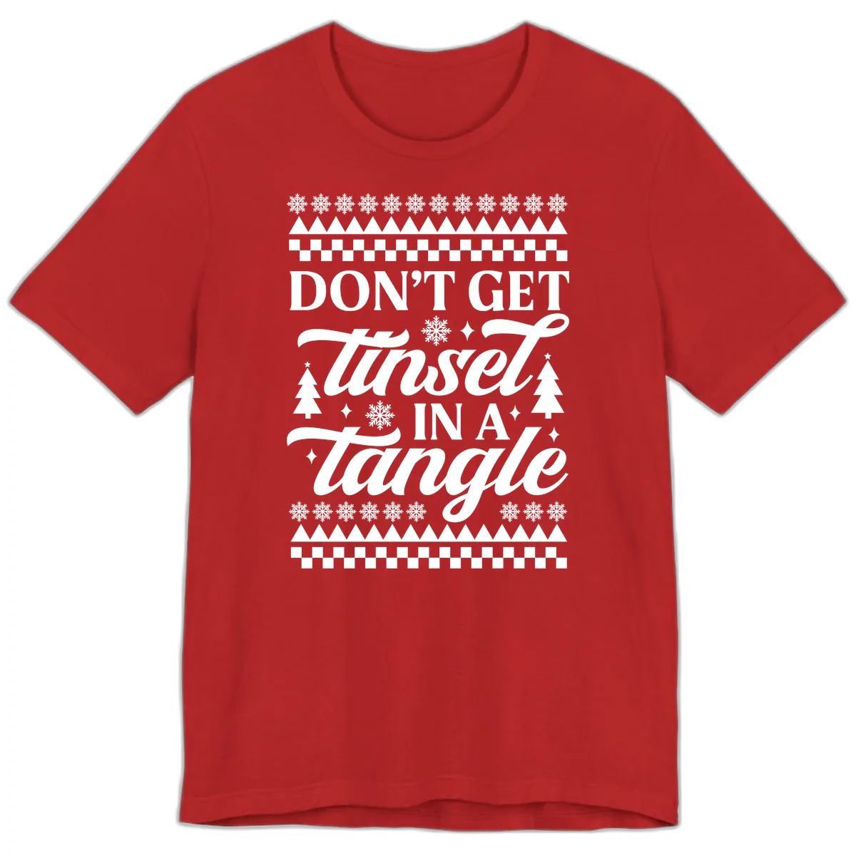 Don't Get Tinsel In A Tangle Premium T-Shirt in Red
