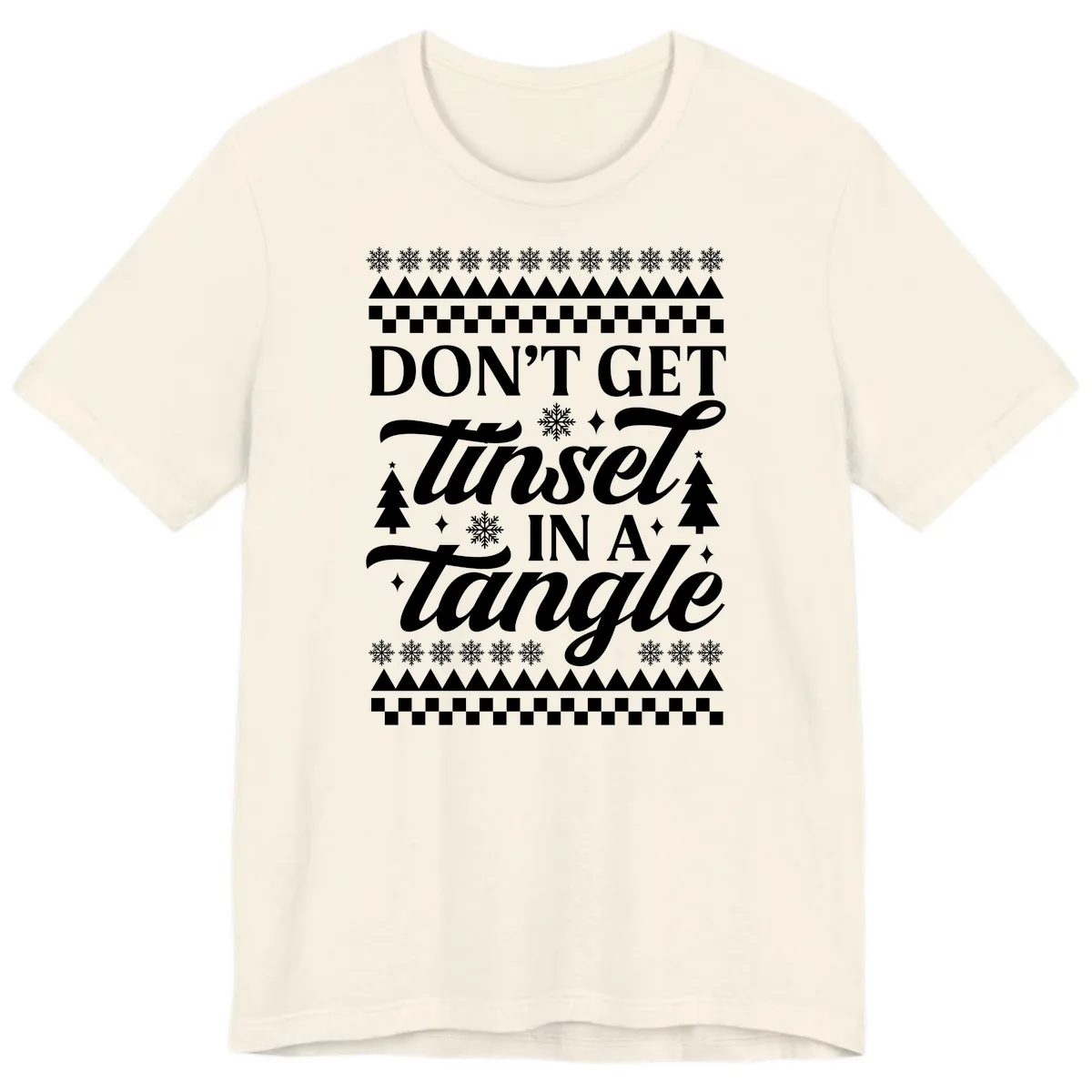 Don't Get Tinsel In A Tangle Premium T-Shirt in Natural
