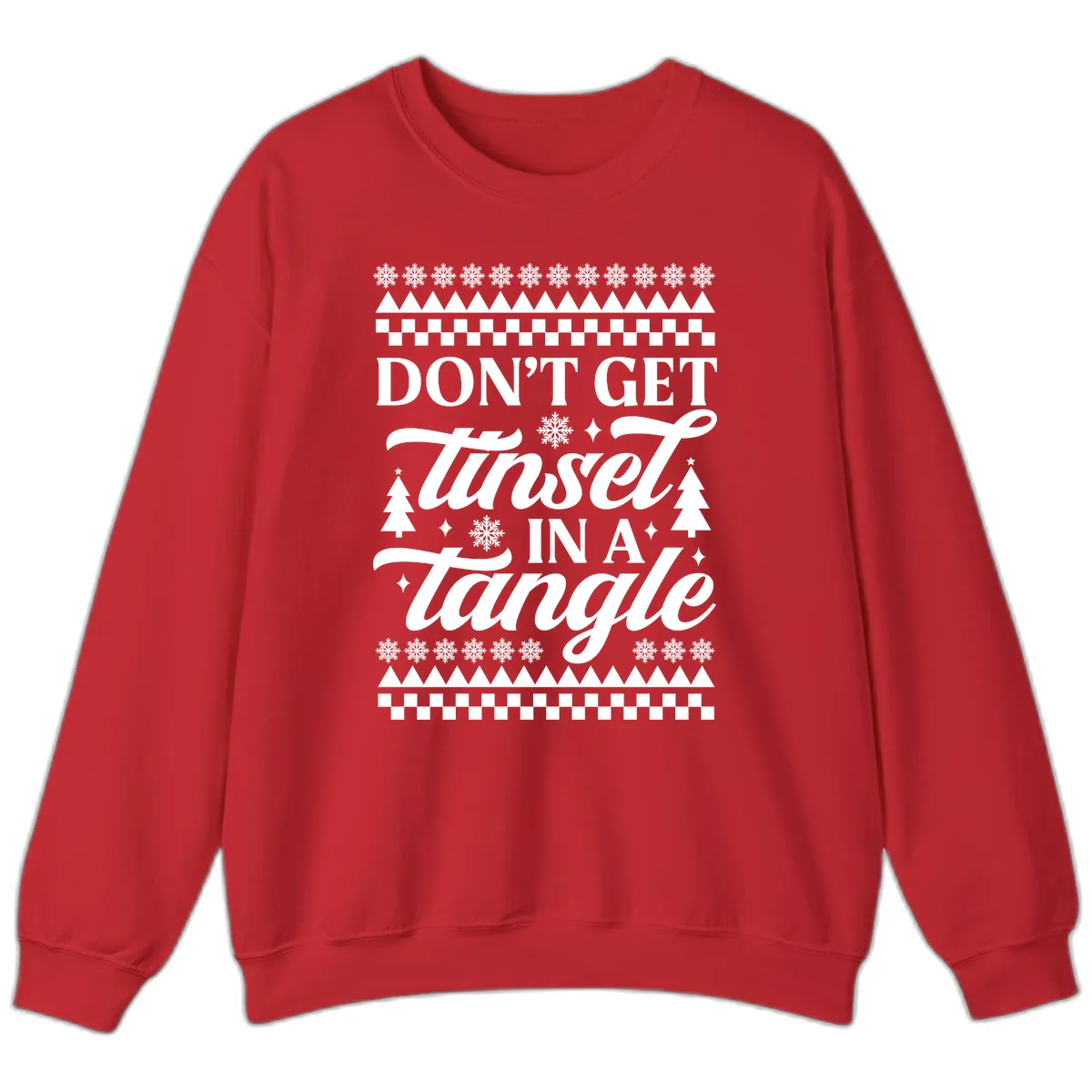 Don't Get Tinsel In A Tangle Sweatshirt in Red
