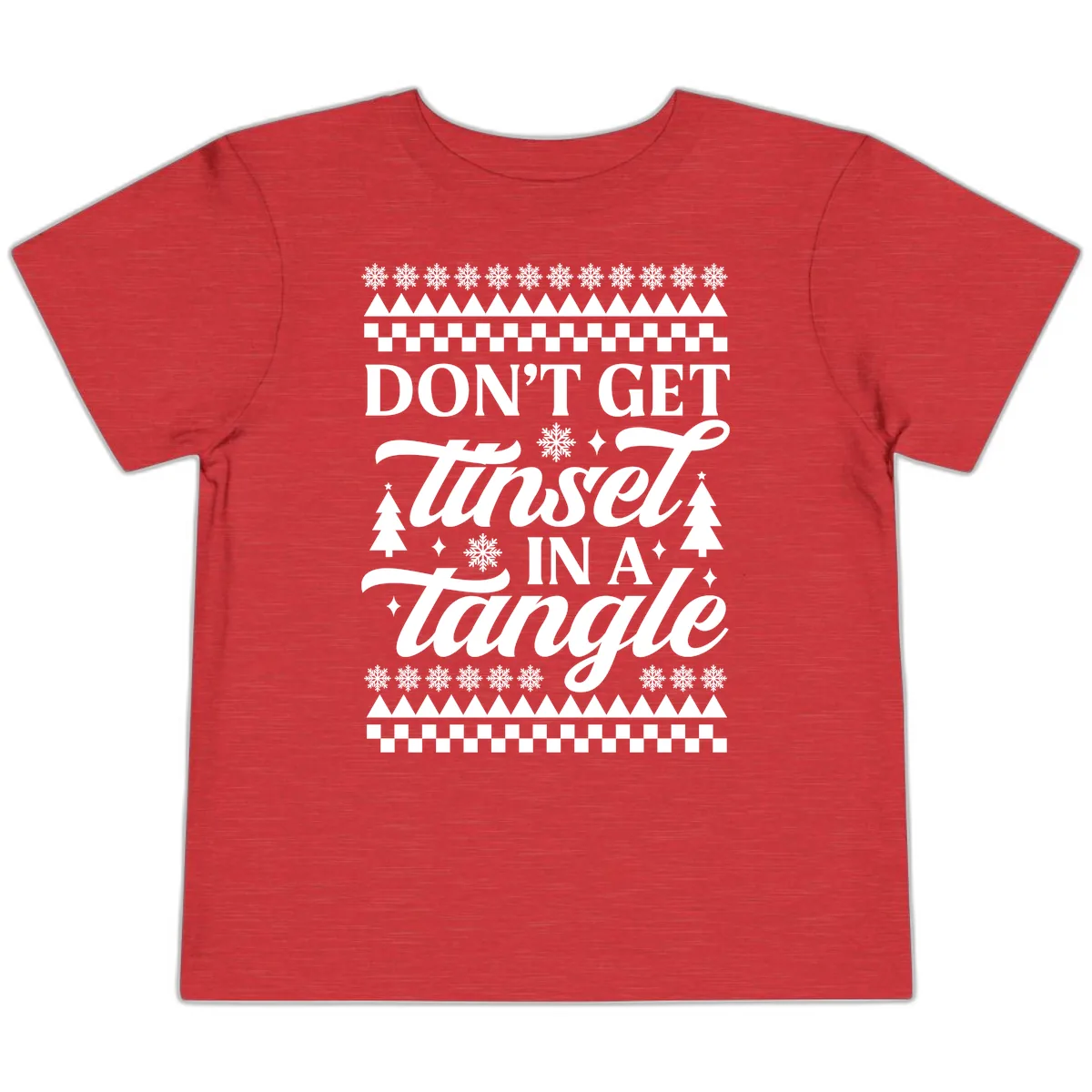 Don't Get Tinsel In A Tangle Toddler T-Shirt in Heather Red