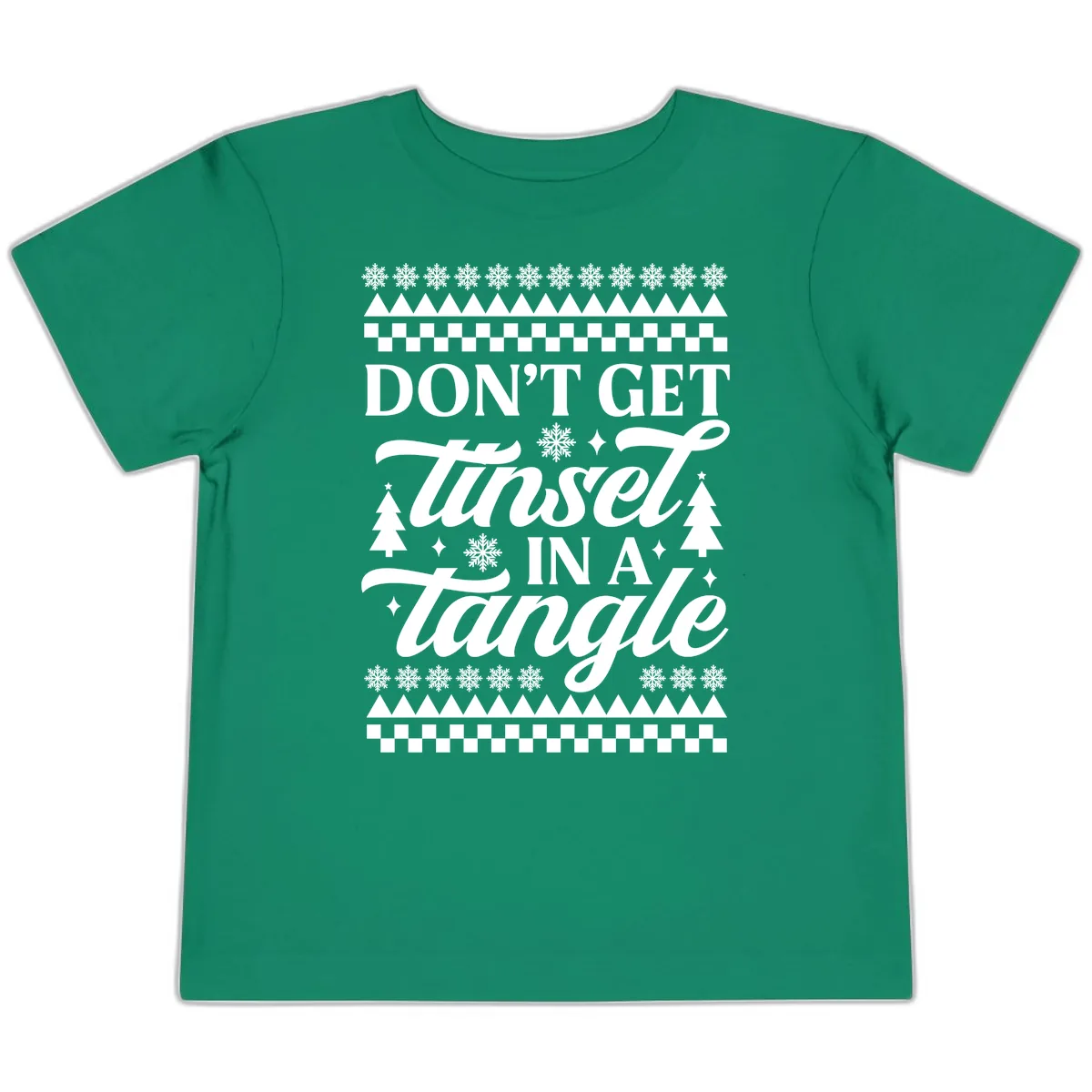 Don't Get Tinsel In A Tangle Toddler T-Shirt in Kelly