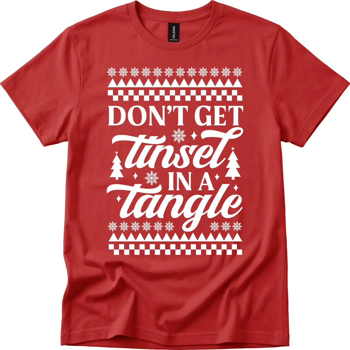 Don't Get Tinsel In A Tangle T-Shirt in Red