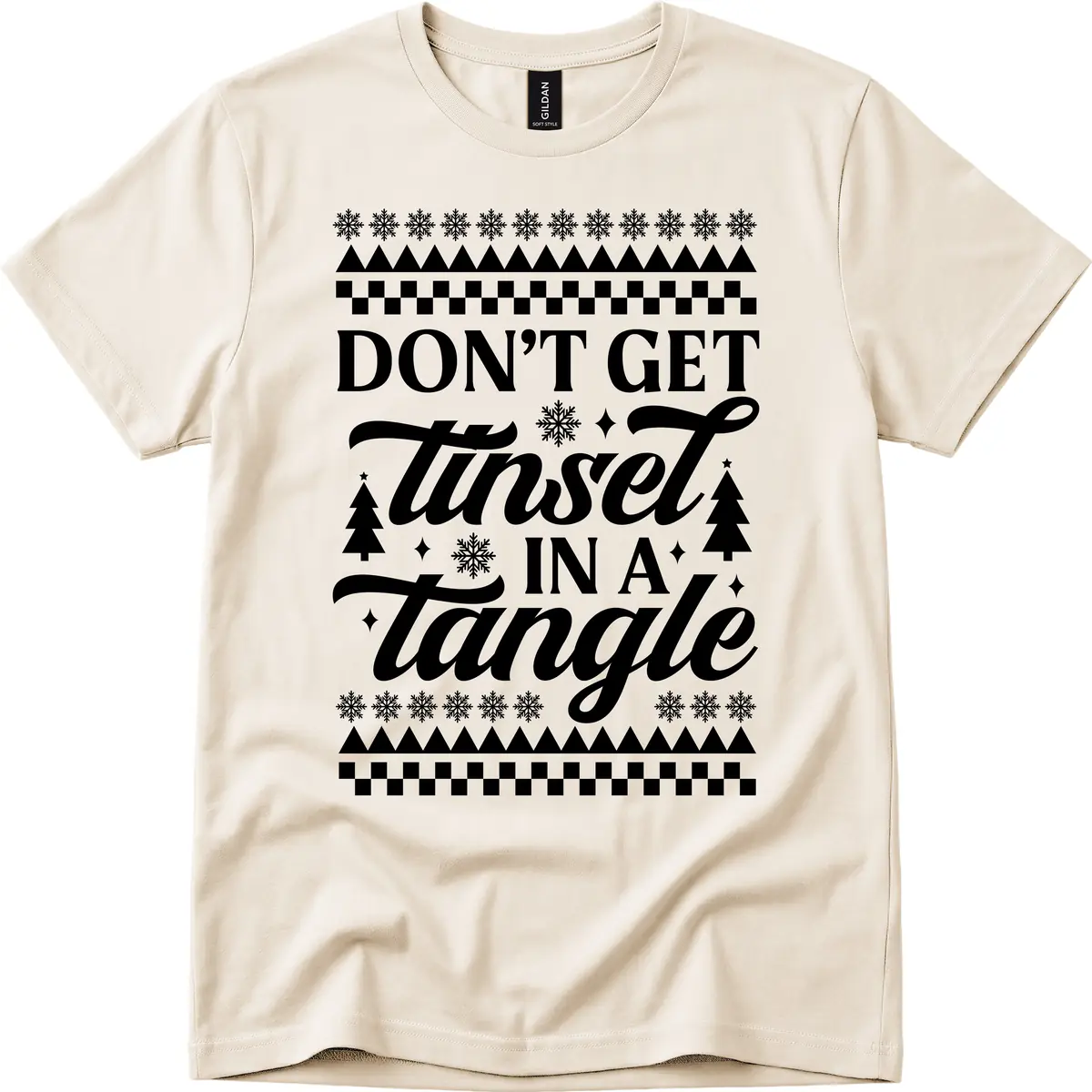 Don't Get Tinsel In A Tangle T-Shirt in Natural