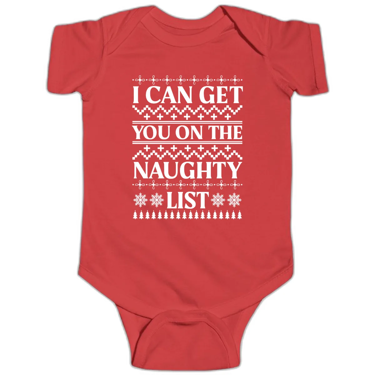 I Can Get You On The Naughty List Baby Onesie in Red