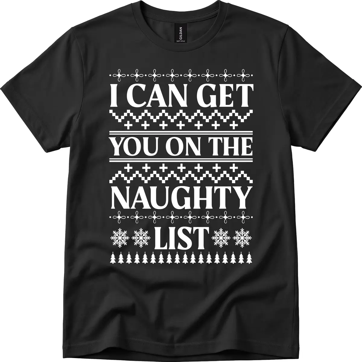 I Can Get You On The Naughty List T-Shirt in Black