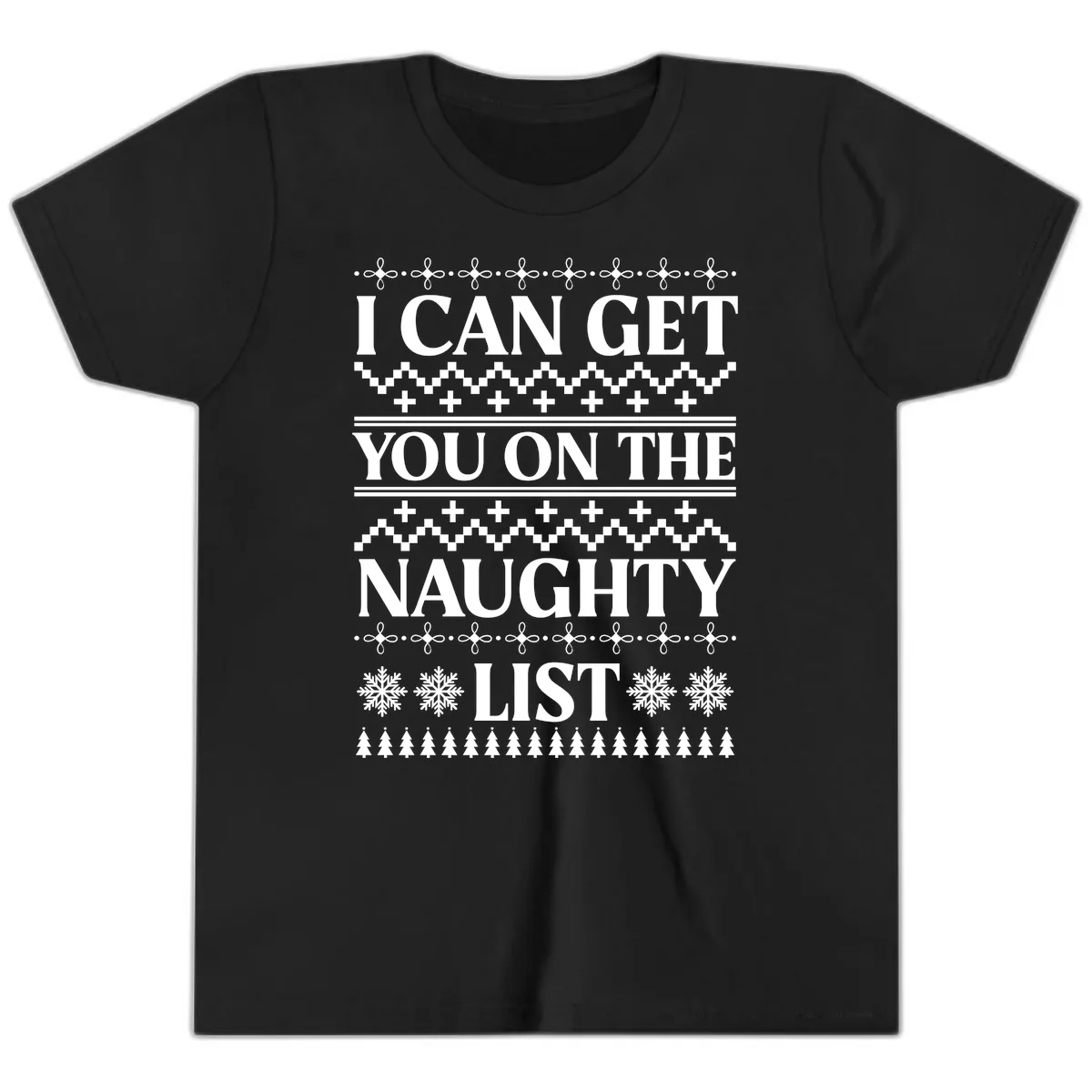 I Can Get You On The Naughty List Youth T-Shirt in Black