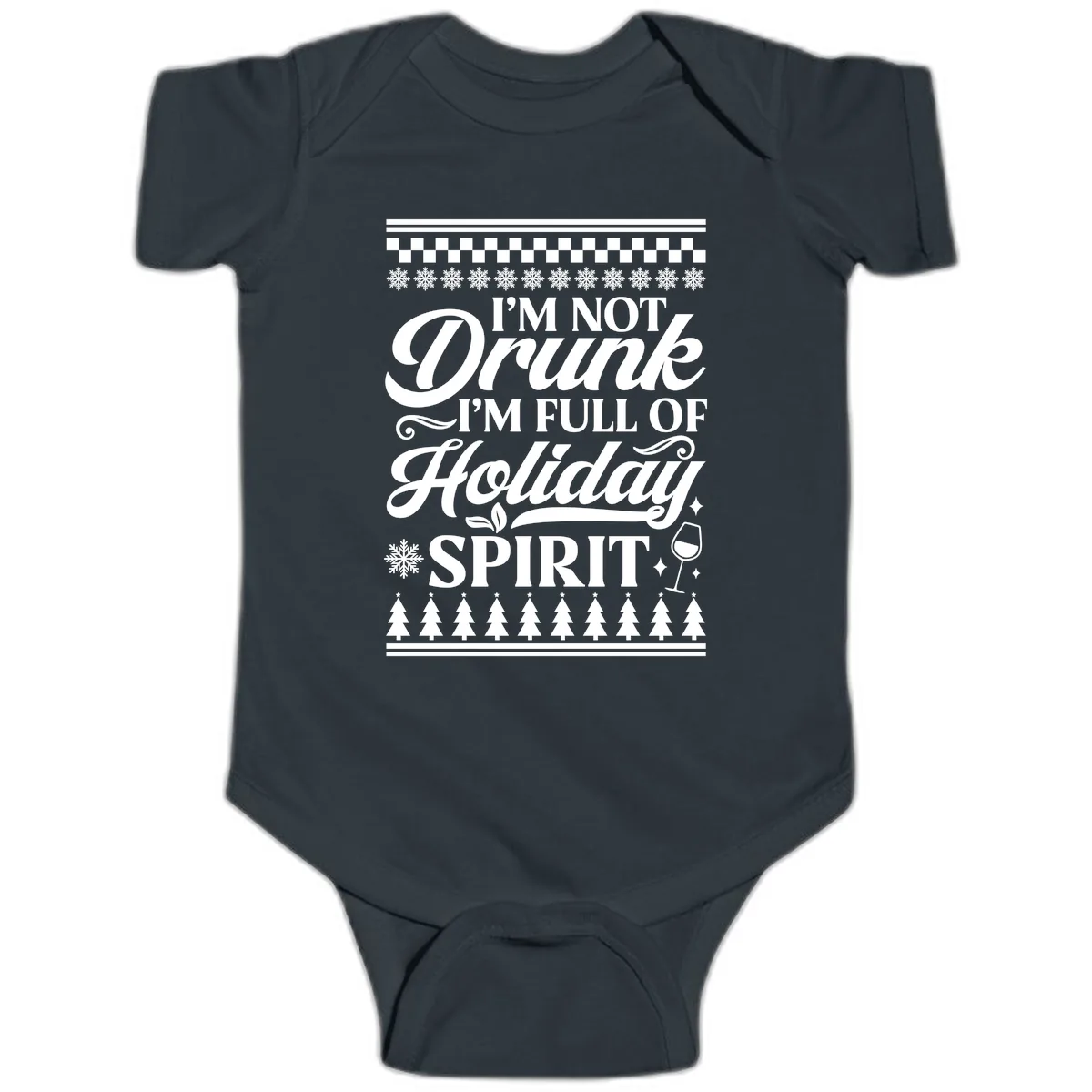 I'm Full Of Holiday Spirit Baby Onesie in Black