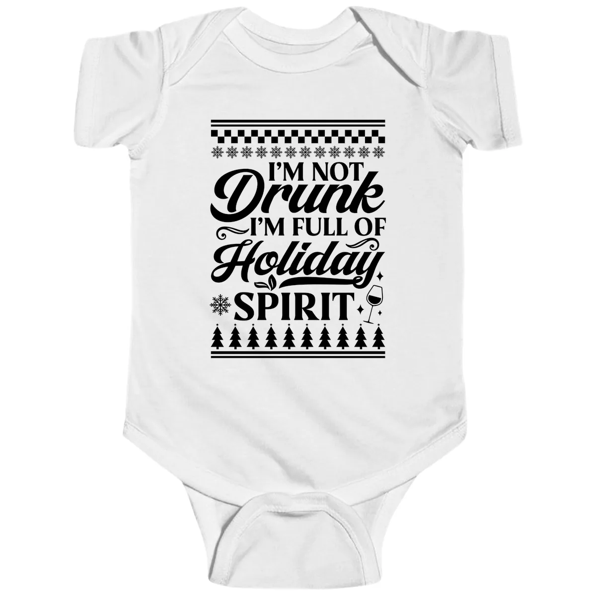 I'm Full Of Holiday Spirit Baby Onesie in White