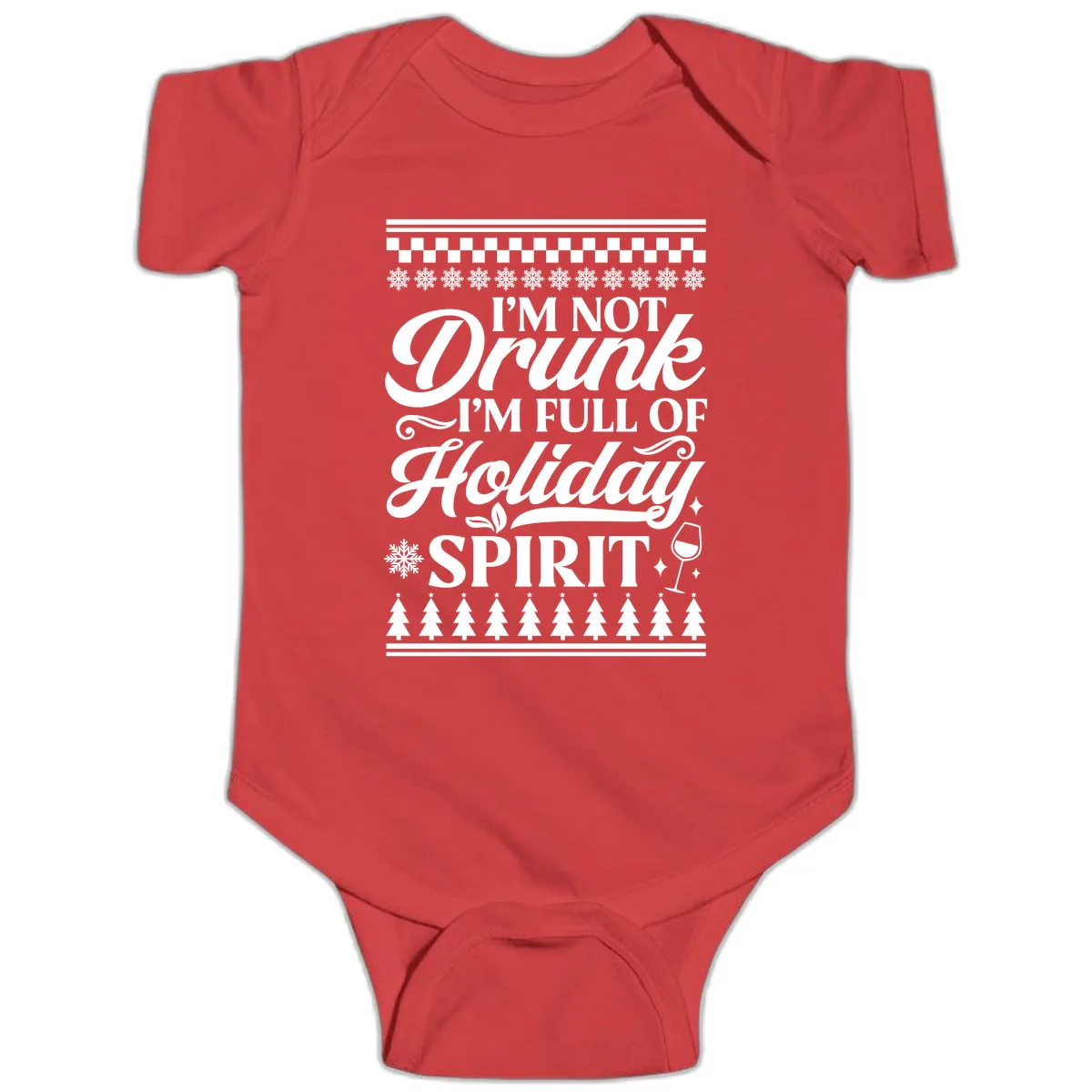 I'm Full Of Holiday Spirit Baby Onesie in Red