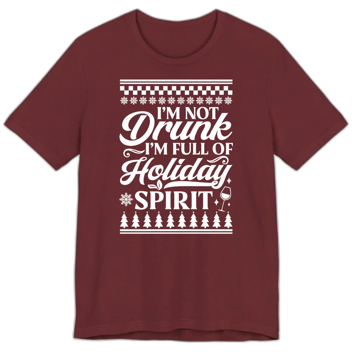 I'm Full Of Holiday Spirit Premium T-Shirt in Heather Cardinal