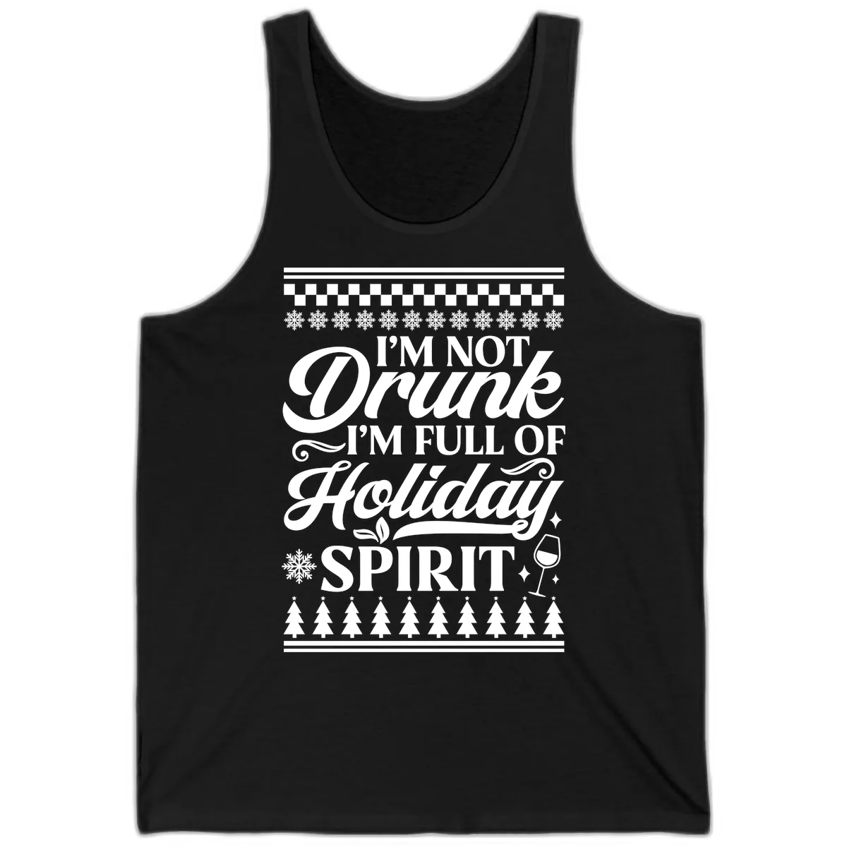 I'm Full Of Holiday Spirit Tank in Black